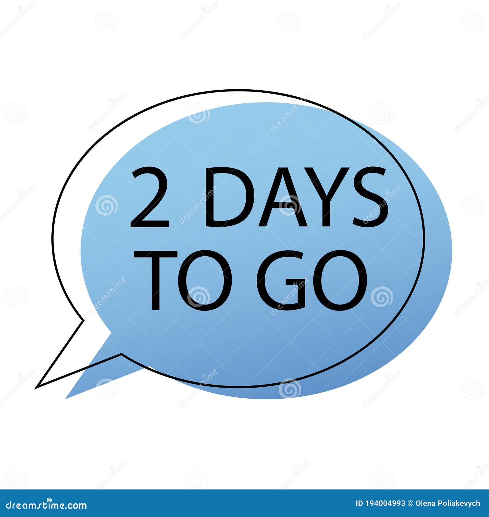 Countdown time two days left until the end of 2 days remaining time