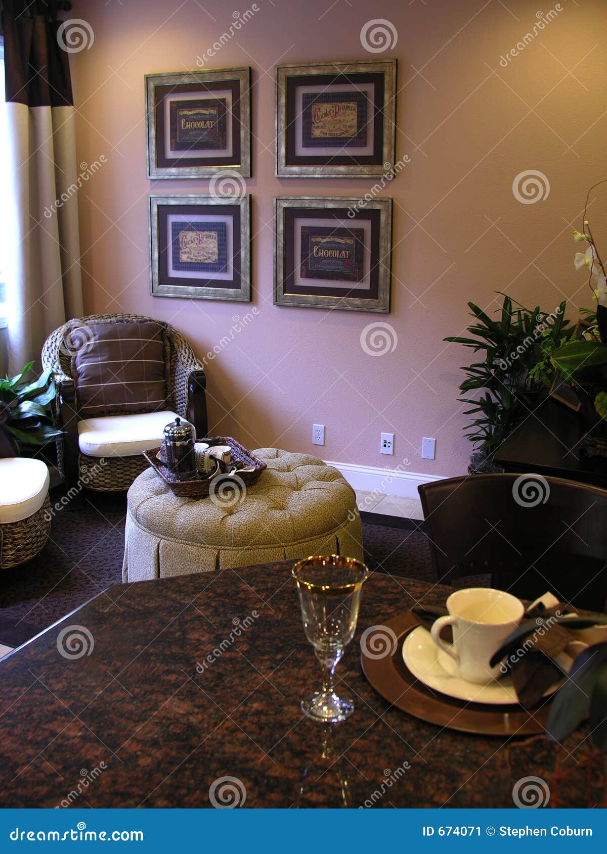 Counter and LIving Room stock image. Image of natural, glass 674071