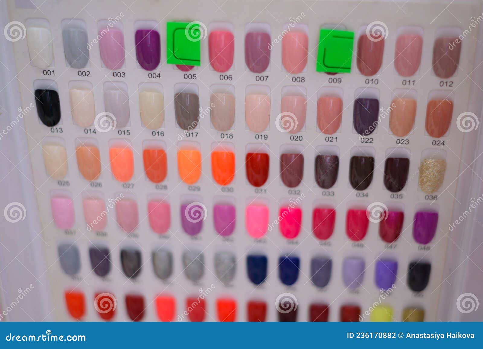 Counter in the Mall with a Product for Nail Service, Palettes with ...