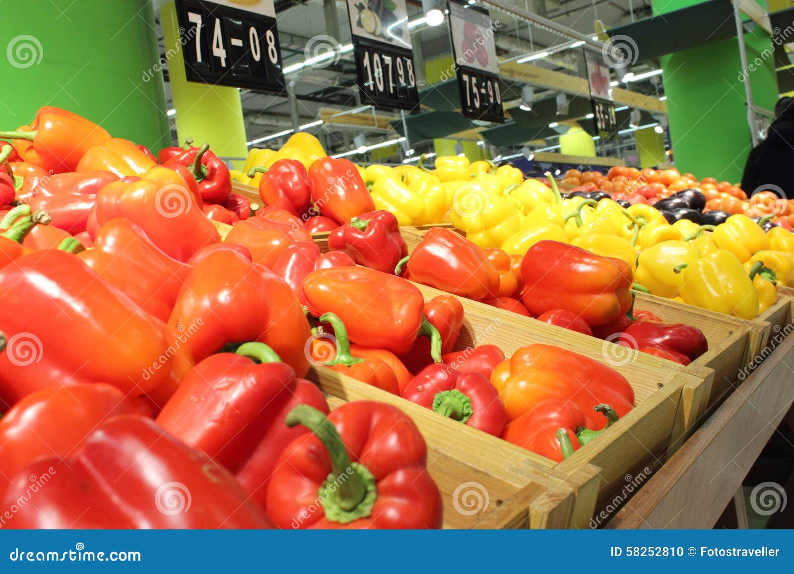 Counter with pepper stock photo. Image of bokeh, purchase 58252810