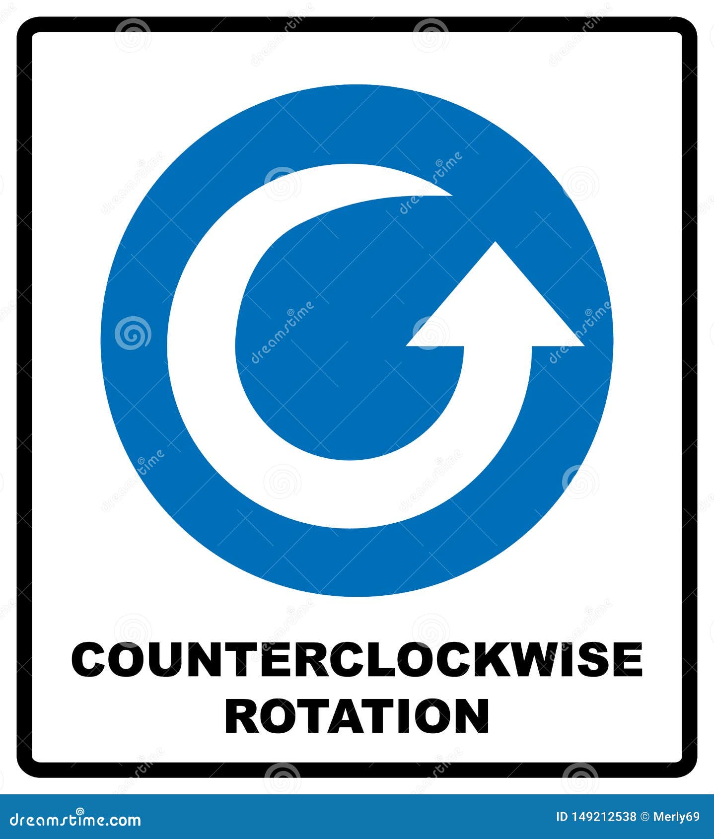 Counterclockwise Rotation Arrow Icon. Blue Mandatory Symbol. Illustration  Isolated on White. White Simple Pictogram Stock Illustration - Illustration  of motion, process: 149212538