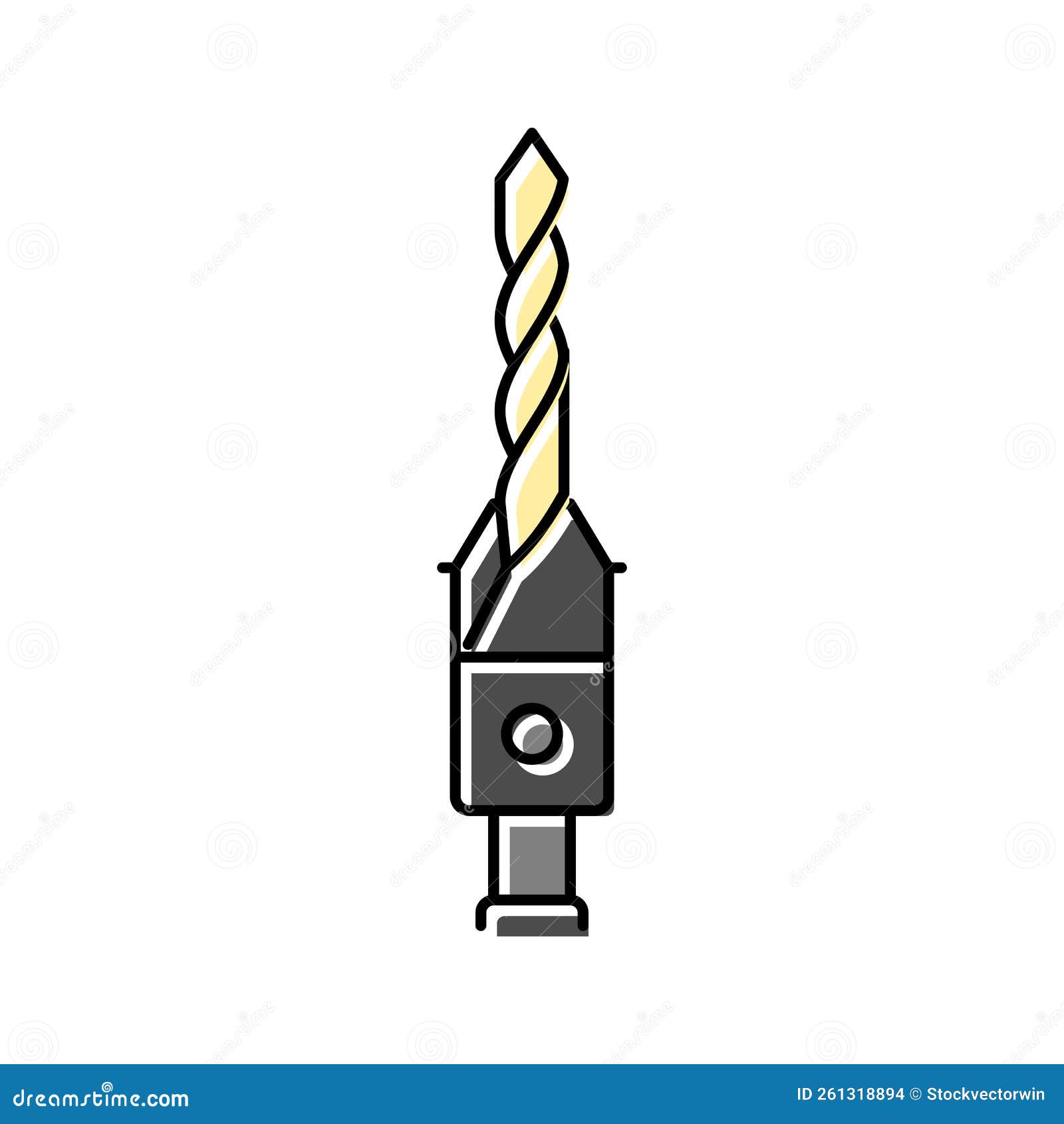 Countersink Drill Bit Color Icon Vector Illustration Stock Illustration