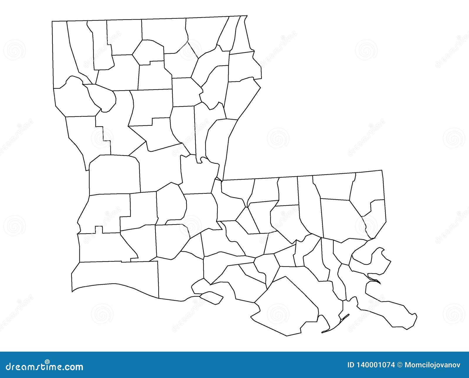 Louisiana Map with Counties