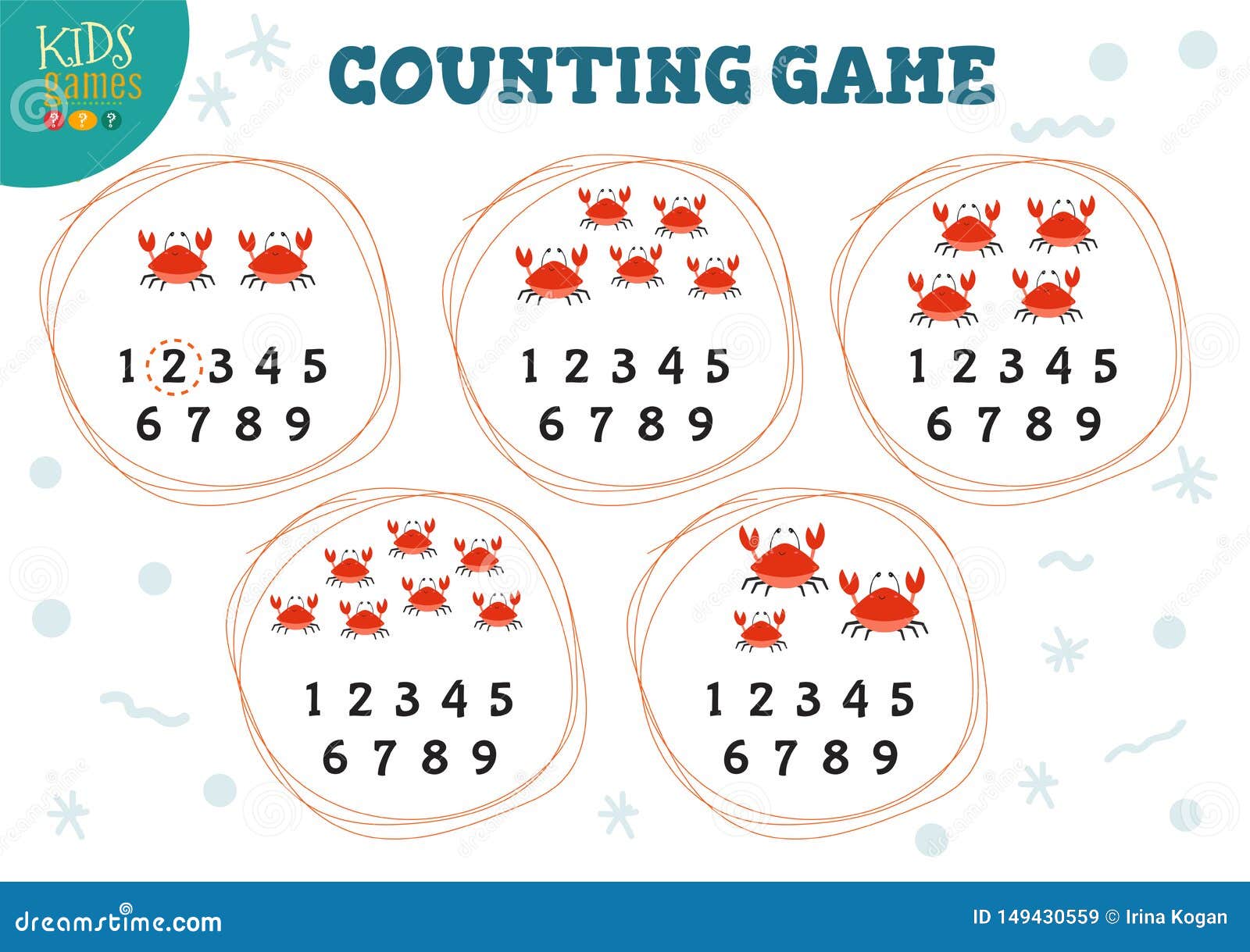Counting Game with Many Cartoon Red Crabs for Preschools Kids Vector Illustration Stock Vector - Illustration of children, counting: 149430559 Counting Game with Many Cartoon Red Crabs for Preschools Kids Vector Illustration Stock Vector - Illustration of children, counting: 149430559