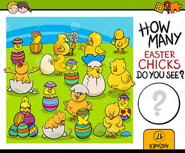Counting Task with Easter Chicks Stock Vector - Illustration of ...