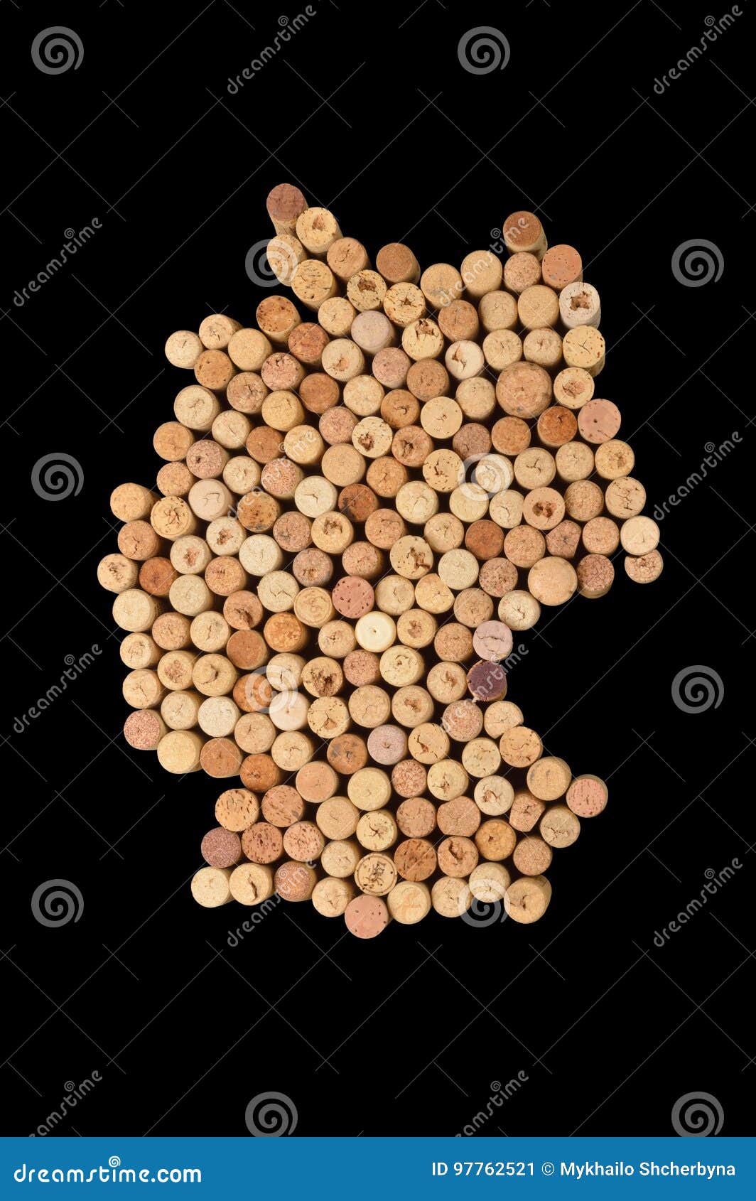 Countries Winemakers Maps from Wine Corks. Map of Germany on B Stock