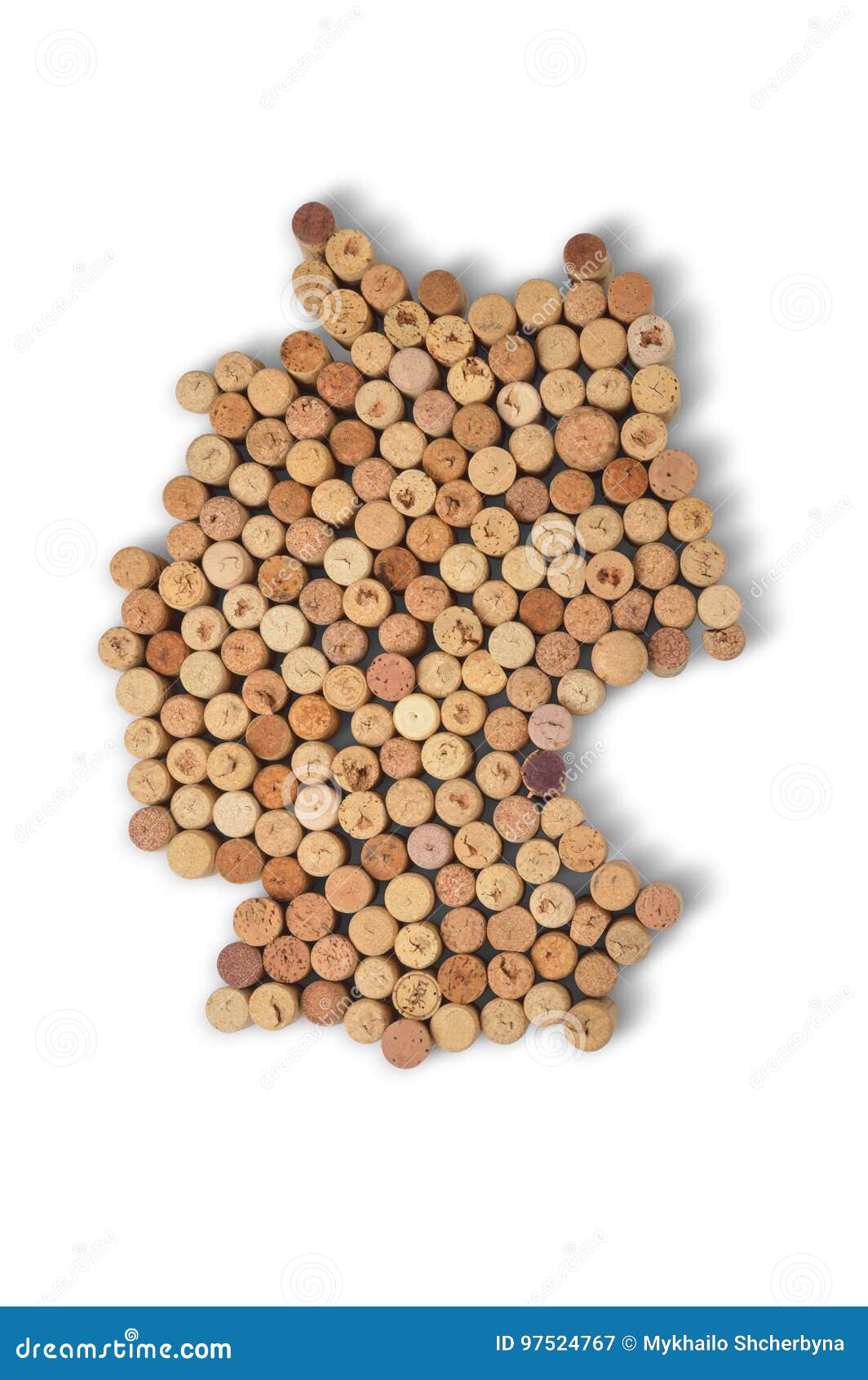 Countries Winemakers Maps From Wine Corks. Map Of Italy On White