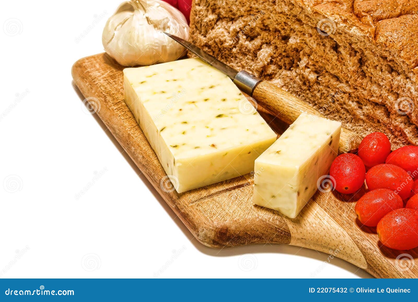 Country Cheese and Bread Snack Meal Stock Photo Image of grape, bread