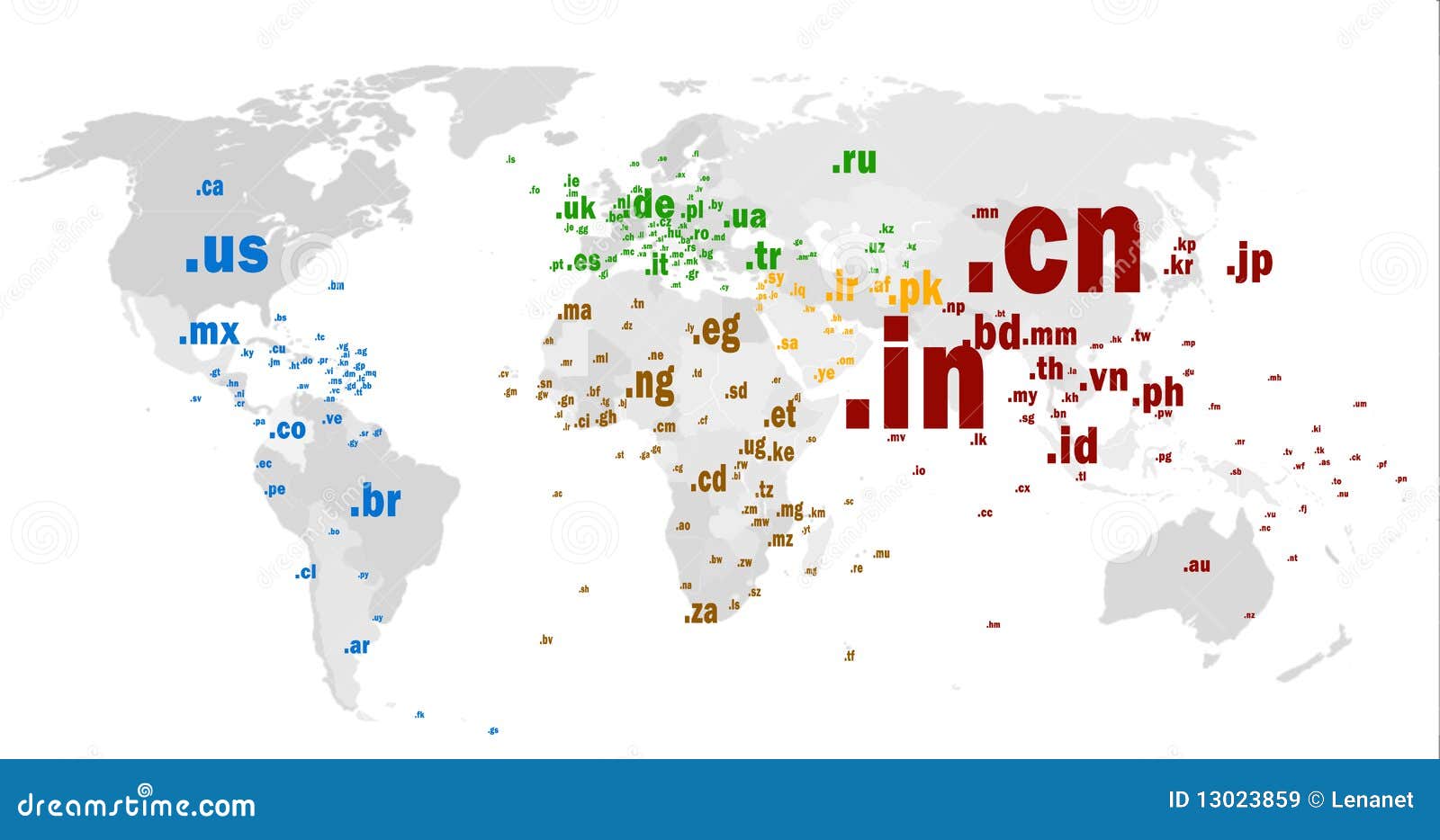 Forinden Algebraisk Forkorte Country Code Top-level Domain World Map Stock Illustration - Illustration  of worldwide, domen: 13023859