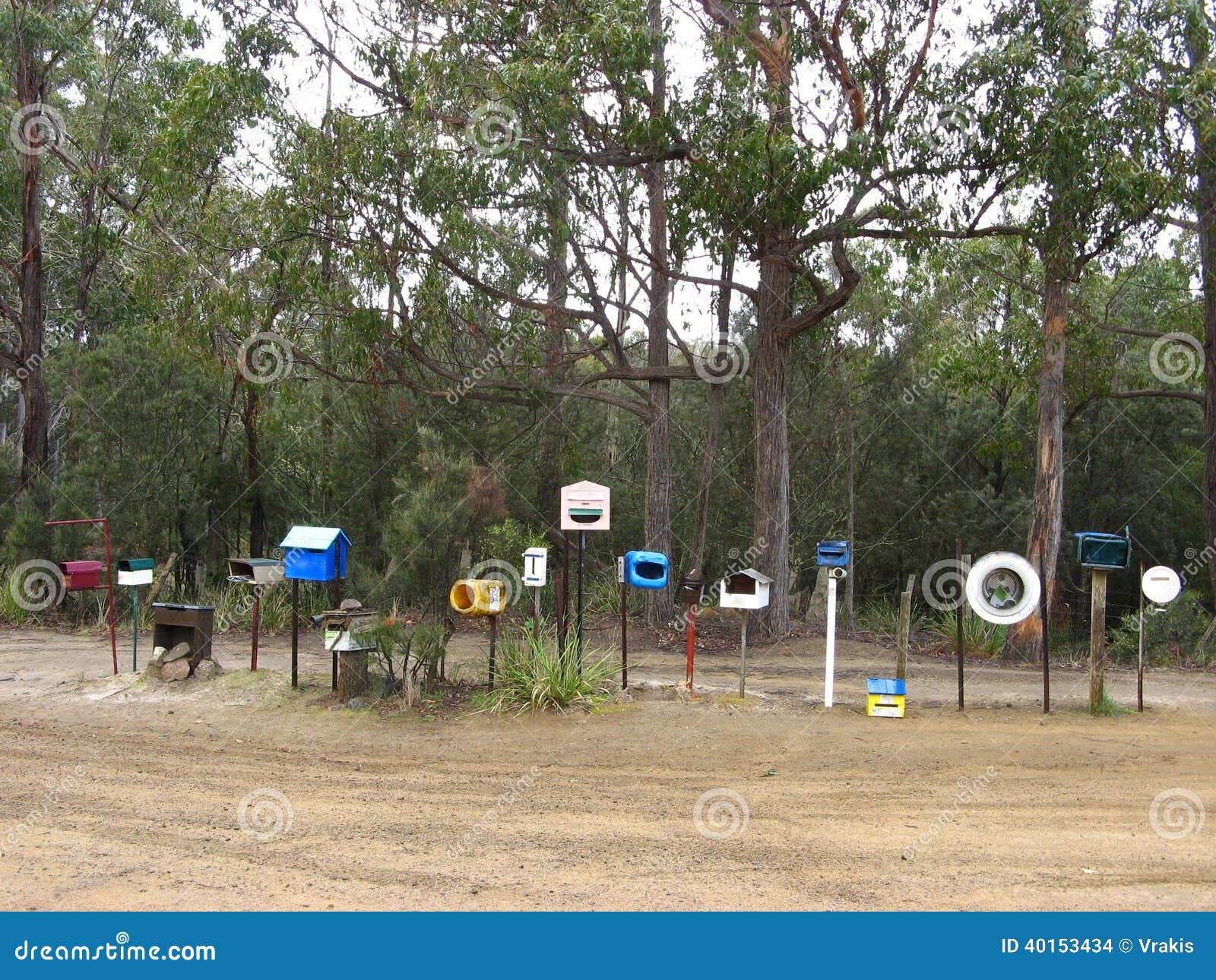 Country letterboxes. stock photo. Image of australia 40153434