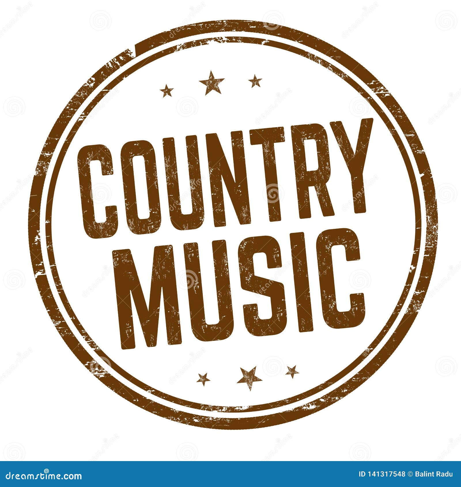 Country Music Sign or Stamp Stock Vector Illustration of performance