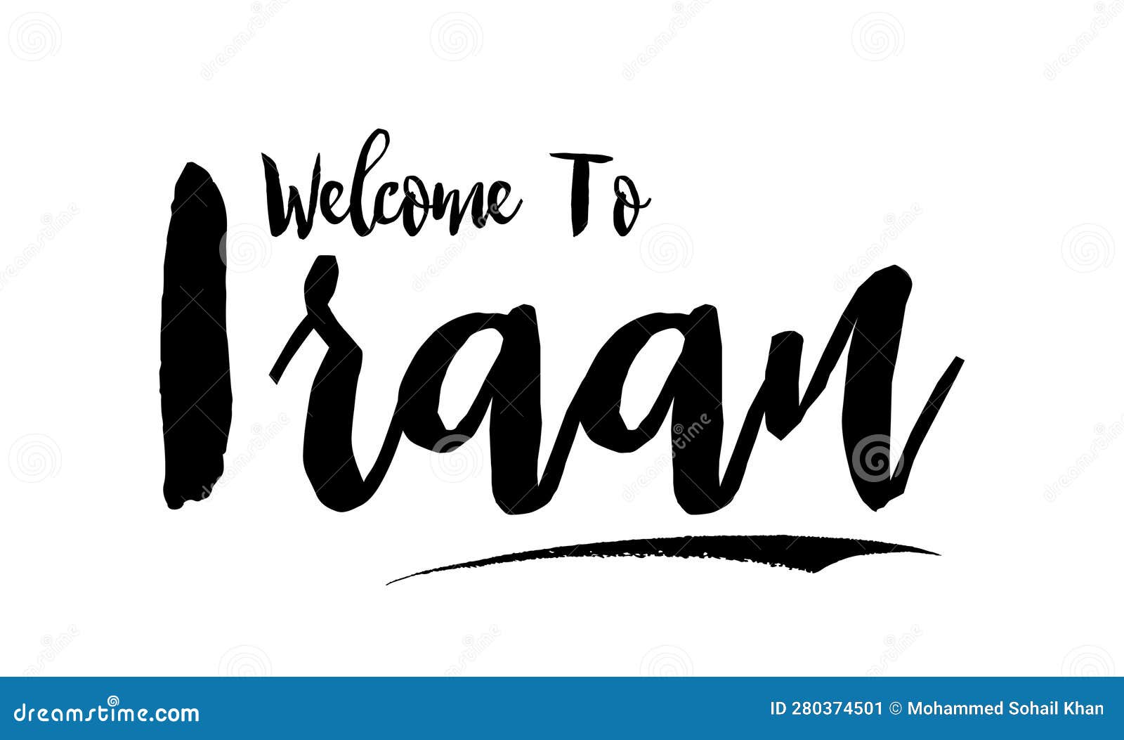 welcome to iraan country name in elegant bold typography text lettering  art 