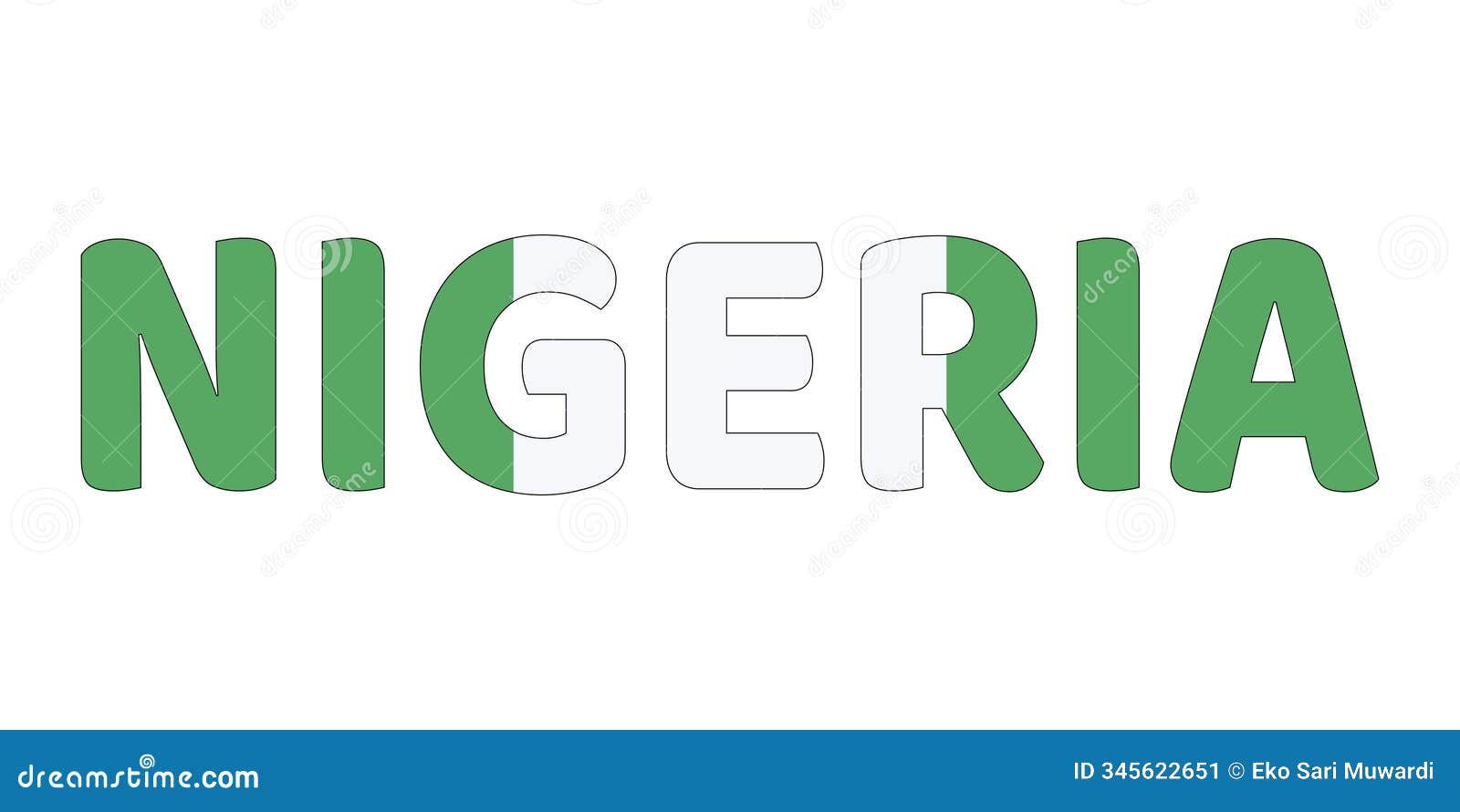 The Country Name NIGERIA is Displayed in Large, Bold Letters. Each