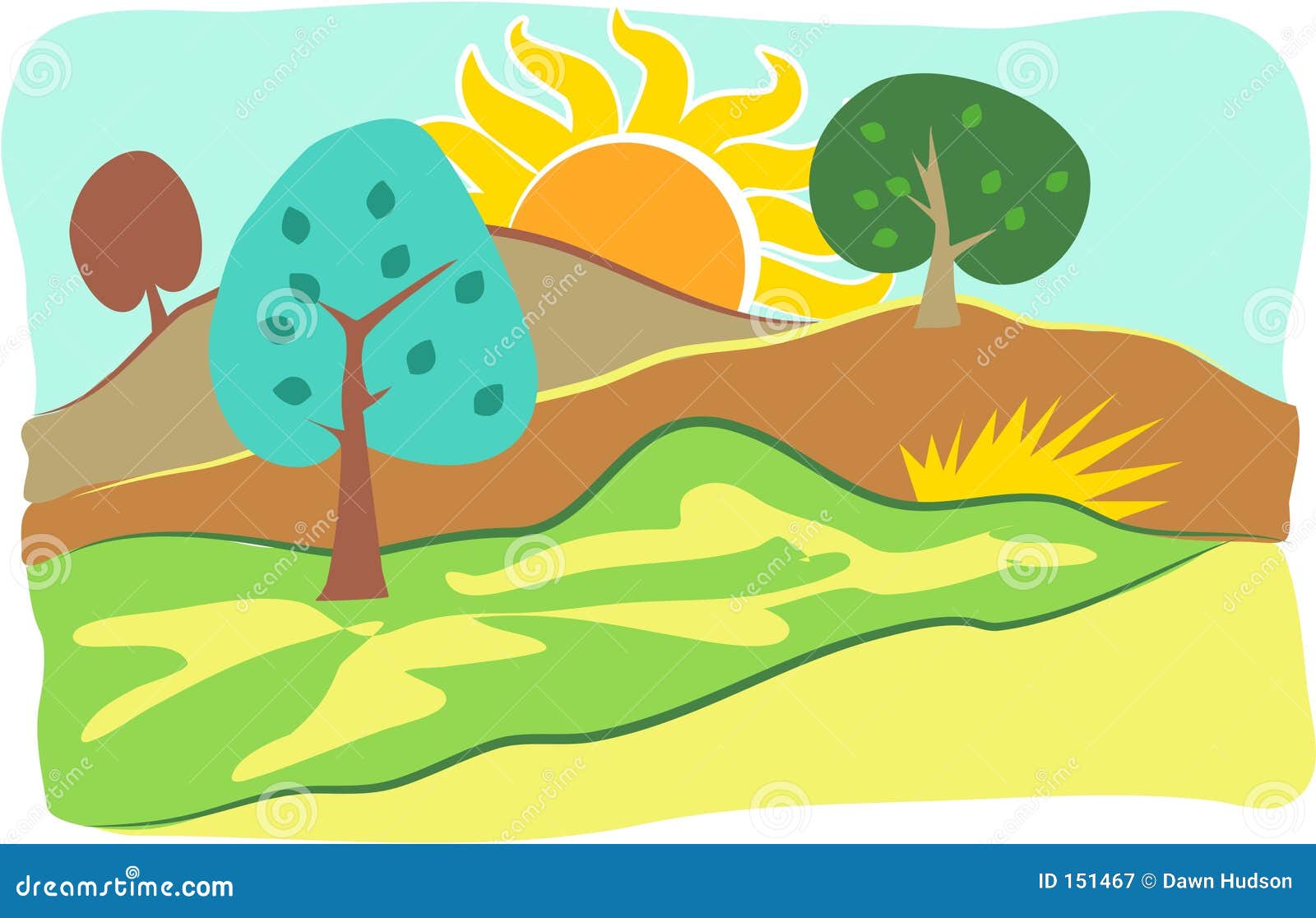 Country Scene stock vector. Illustration of wilderness - 151467