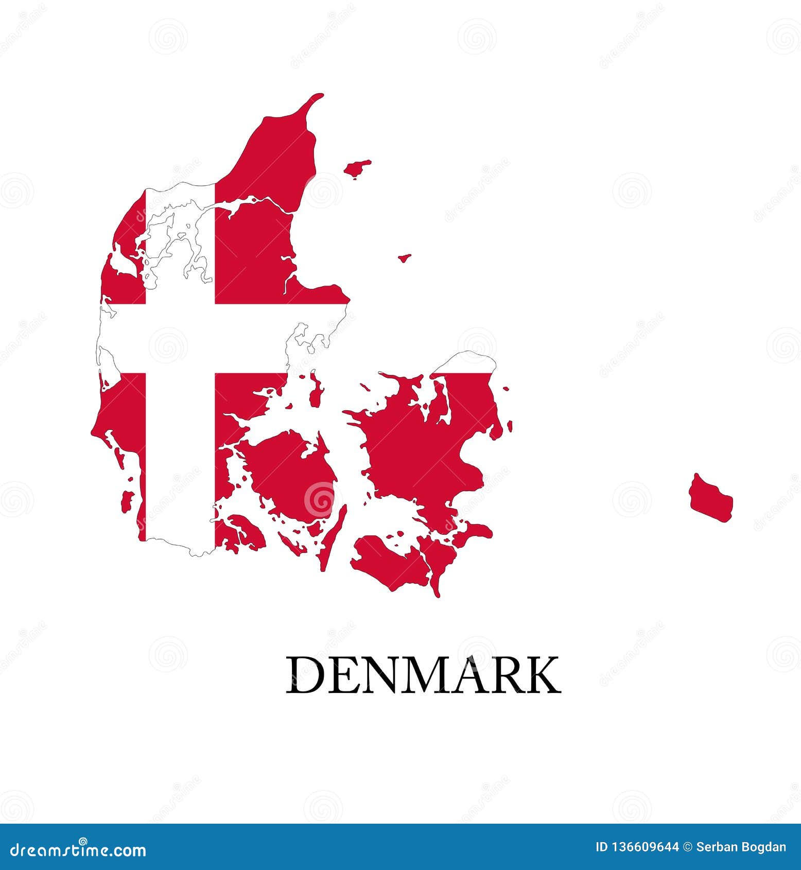 Download Denmark flag map stock vector. Illustration of digital ...