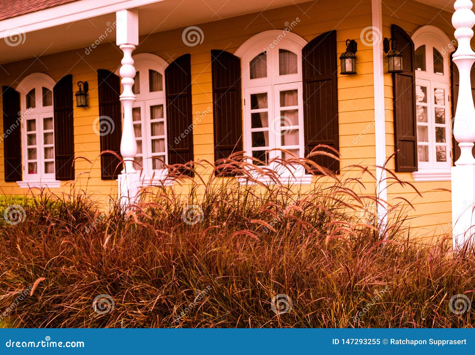 Country Style Home Decoration with the Evening Light Stock Image