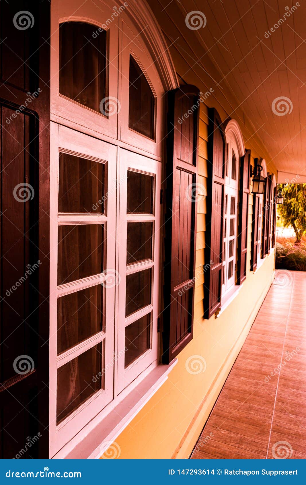 Country Style Home Decoration with the Evening Light Stock Photo