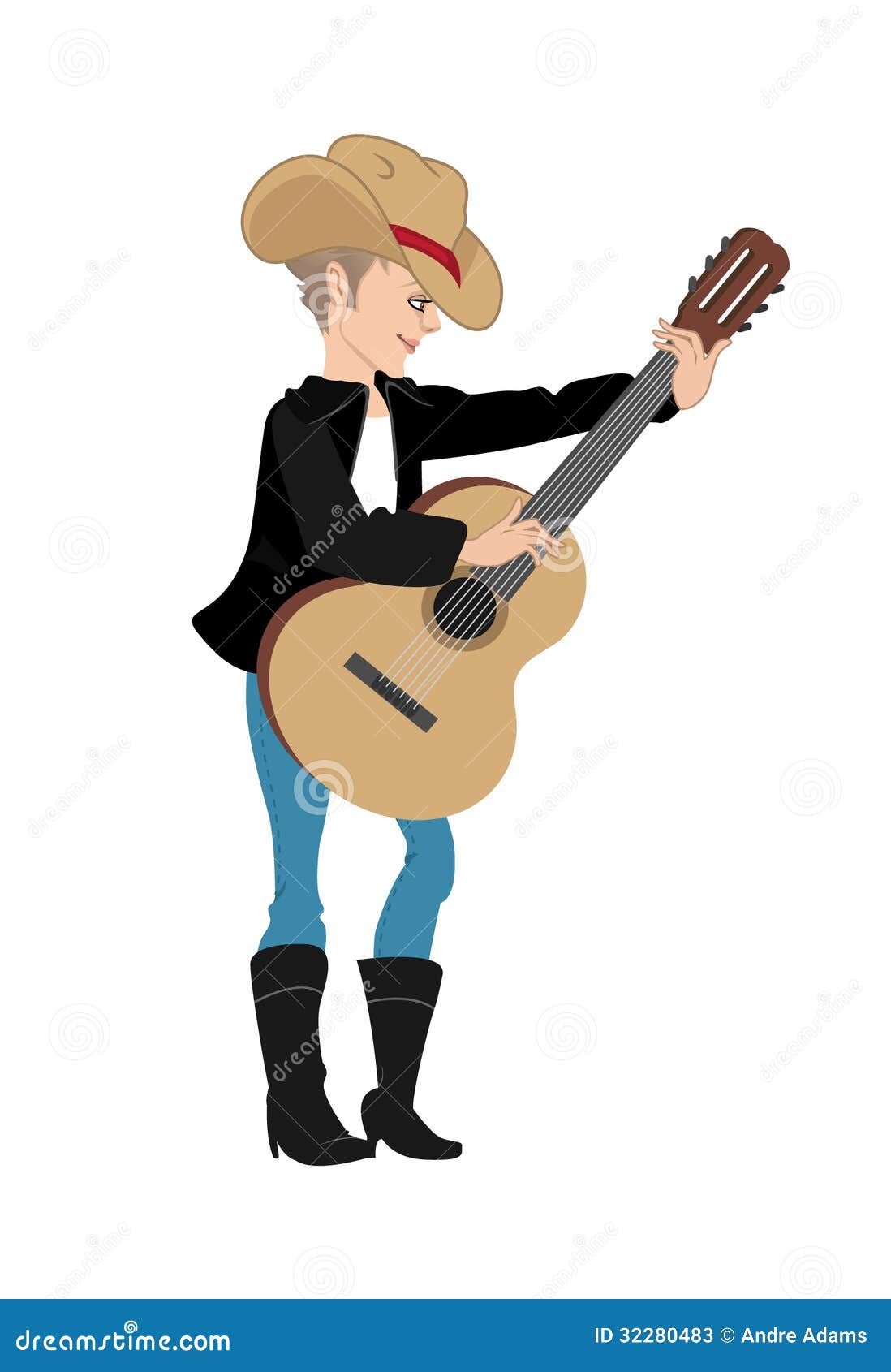 Country western girl stock vector. Illustration of western - 32280483