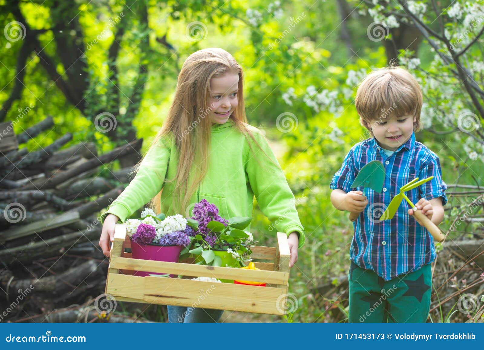 Countryside Childhood. Young Generation Tree Huggers and Nature Lovers. Childchood and Leisure Concept. Cute Stock Image Image of lilac: 171453173
