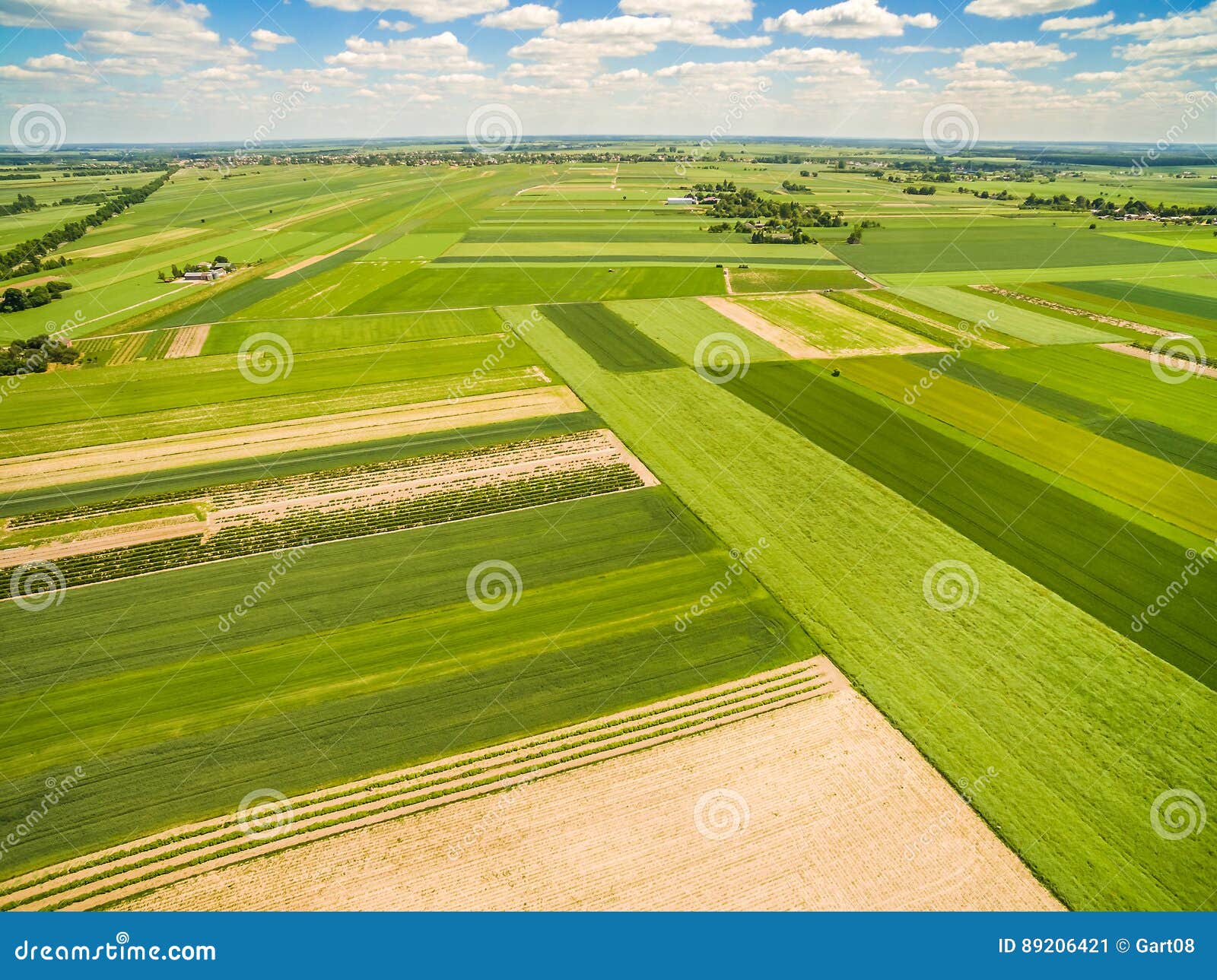 Countryside and Field Seen from the Bird`s Eye View. Crop Fields ...