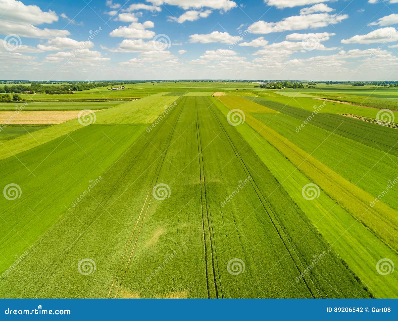 Countryside and Field Seen from the Bird`s Eye View. Crop Fields ...