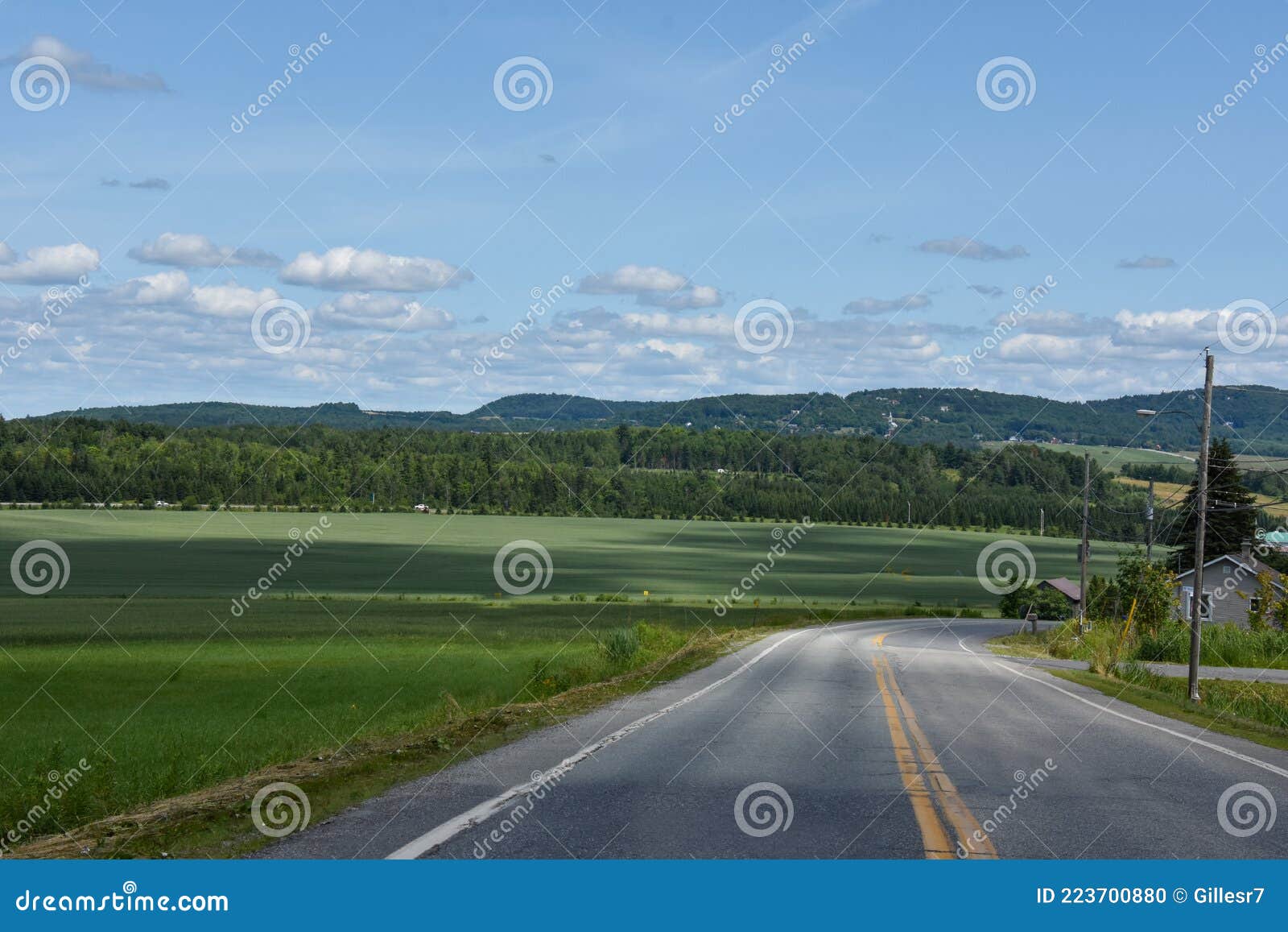 Countryside Landscape With Farm In Quebec Canada Stock Photo Image