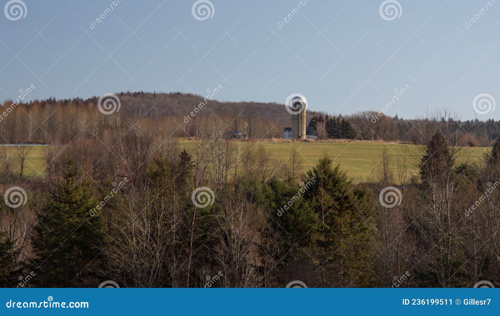 Countryside Landscape With Field Quebec Canada Stock Image Image Of