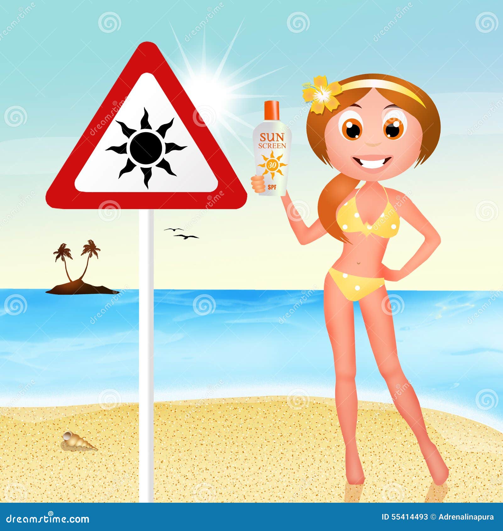 Coup De Soleil De Danger Illustration Stock Illustration Du Amusement