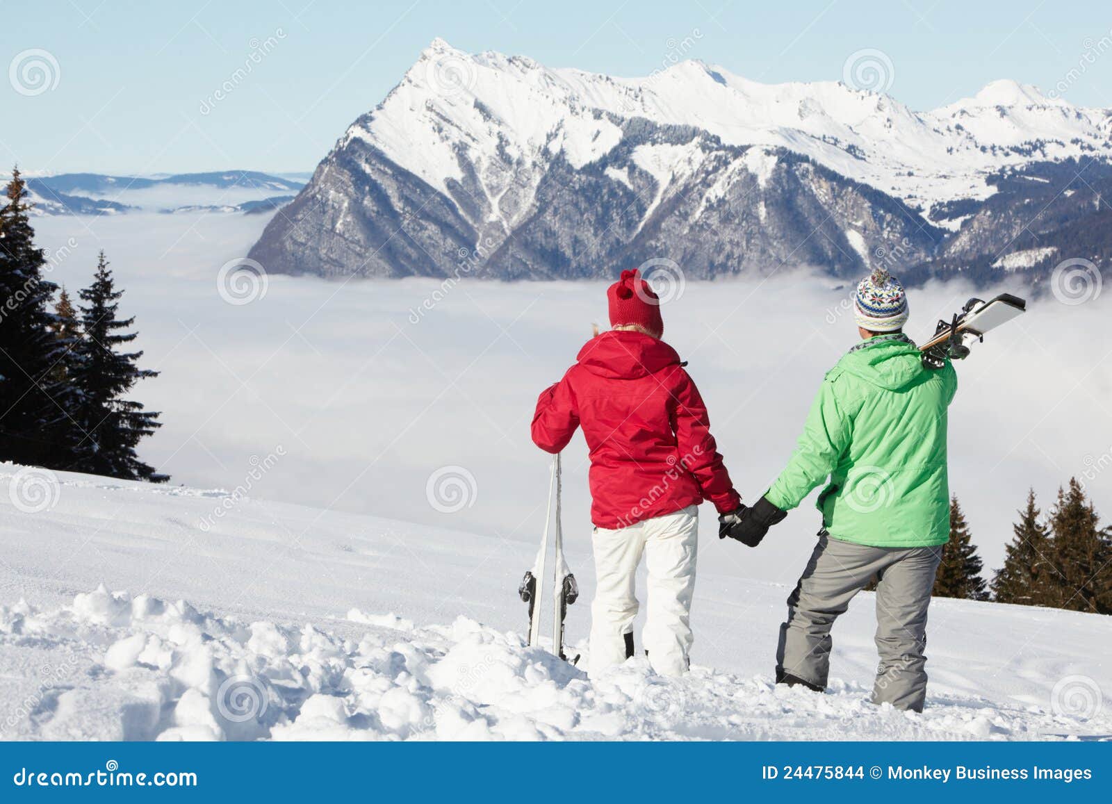 couple admiring mountain view