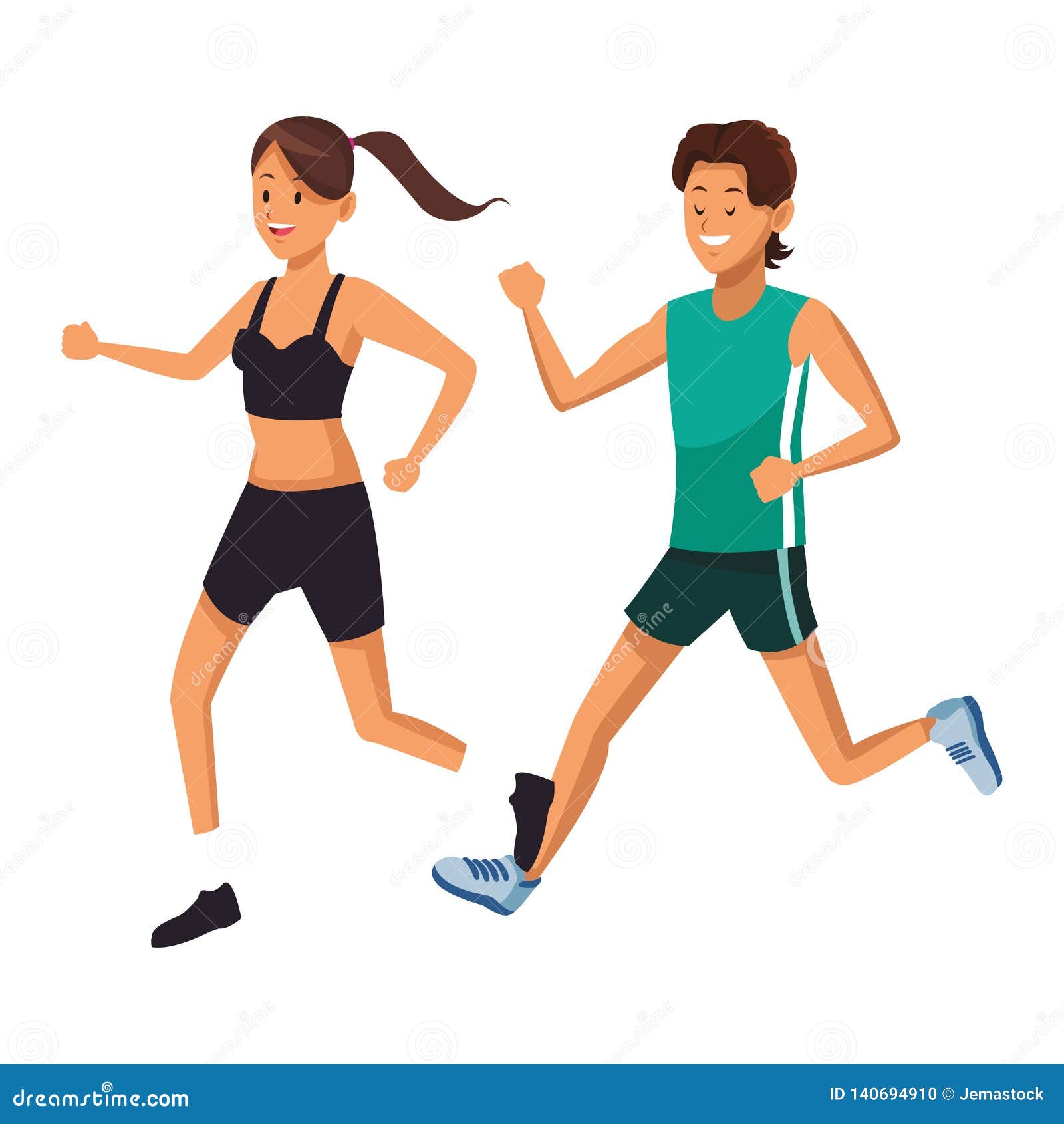 Couple athletes avatar stock vector. Illustration of adult - 140694910