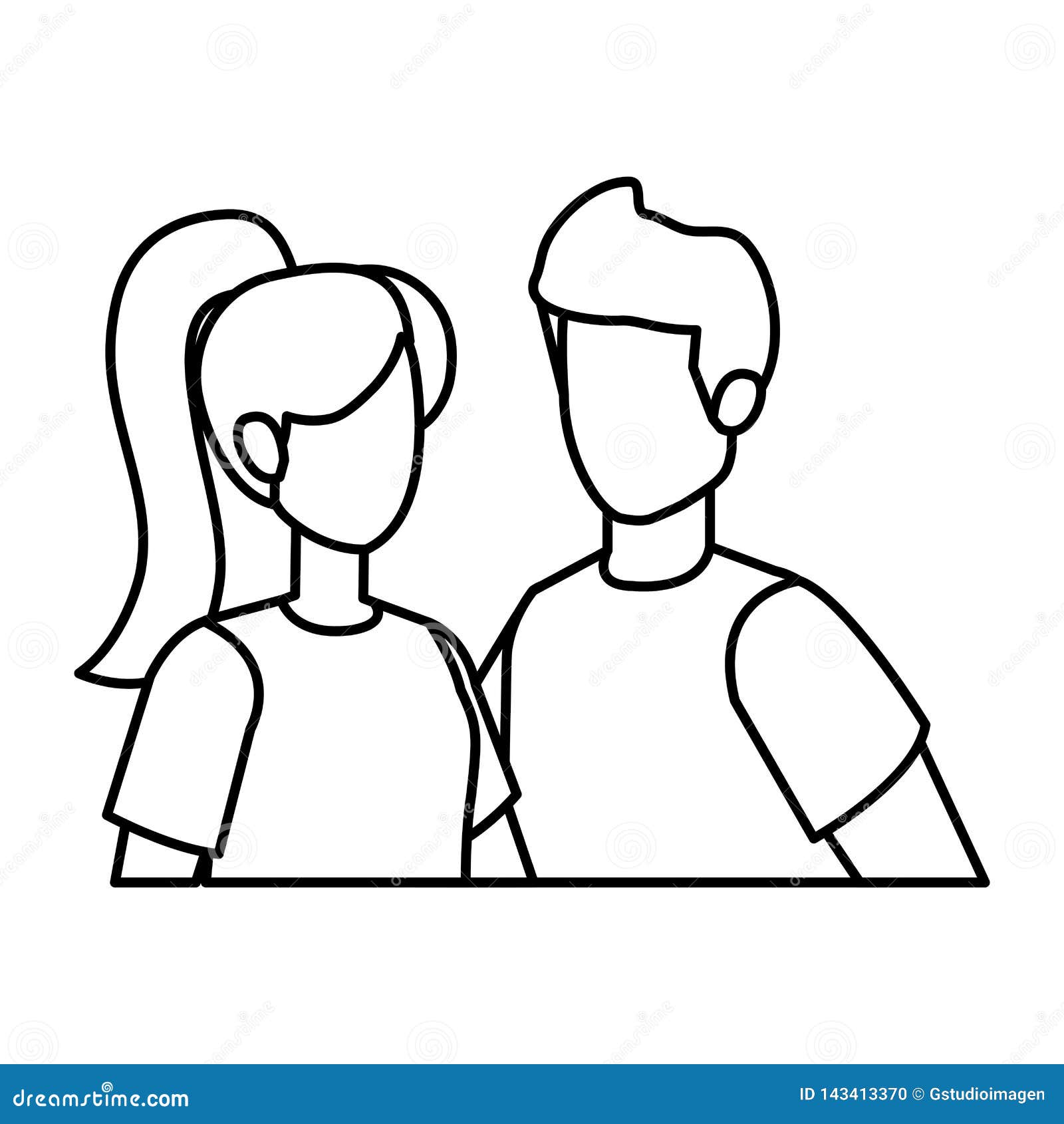 Couple Avatar Characters Icons Stock Vector - Illustration of teamwork ...