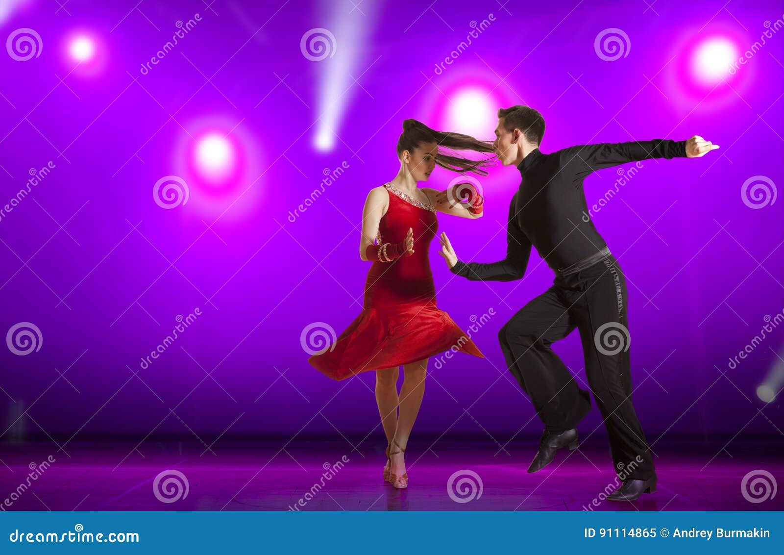 Couple Ballroom Dancing on Illumination Stock Image Image of dance