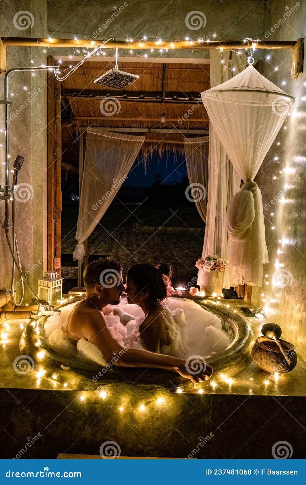 Couple in Bathroom in Bath Tub at Night with Christmas Lights, Man and  Woman Mid Age Having Romantic Night in Bath Tub Stock Photo - Image of  adult, water: 237981068