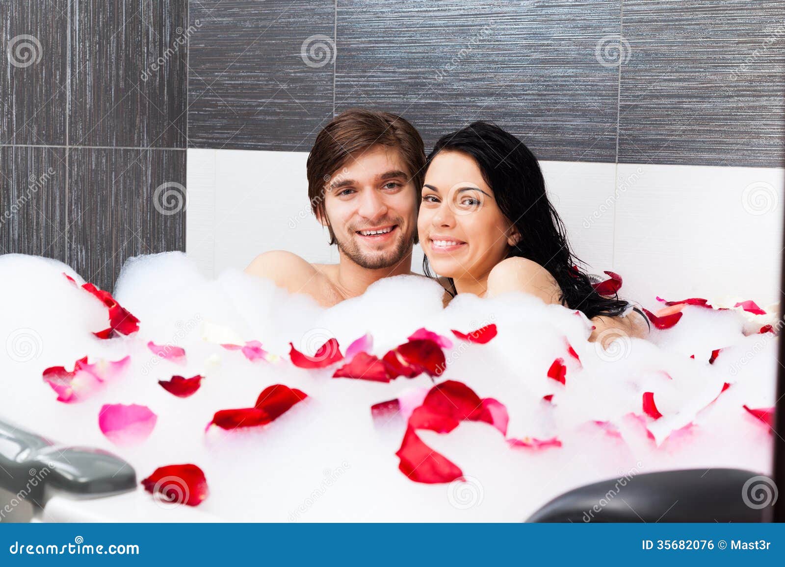 Couple in bathroom stock photo. Image of married, lying - 35682076
