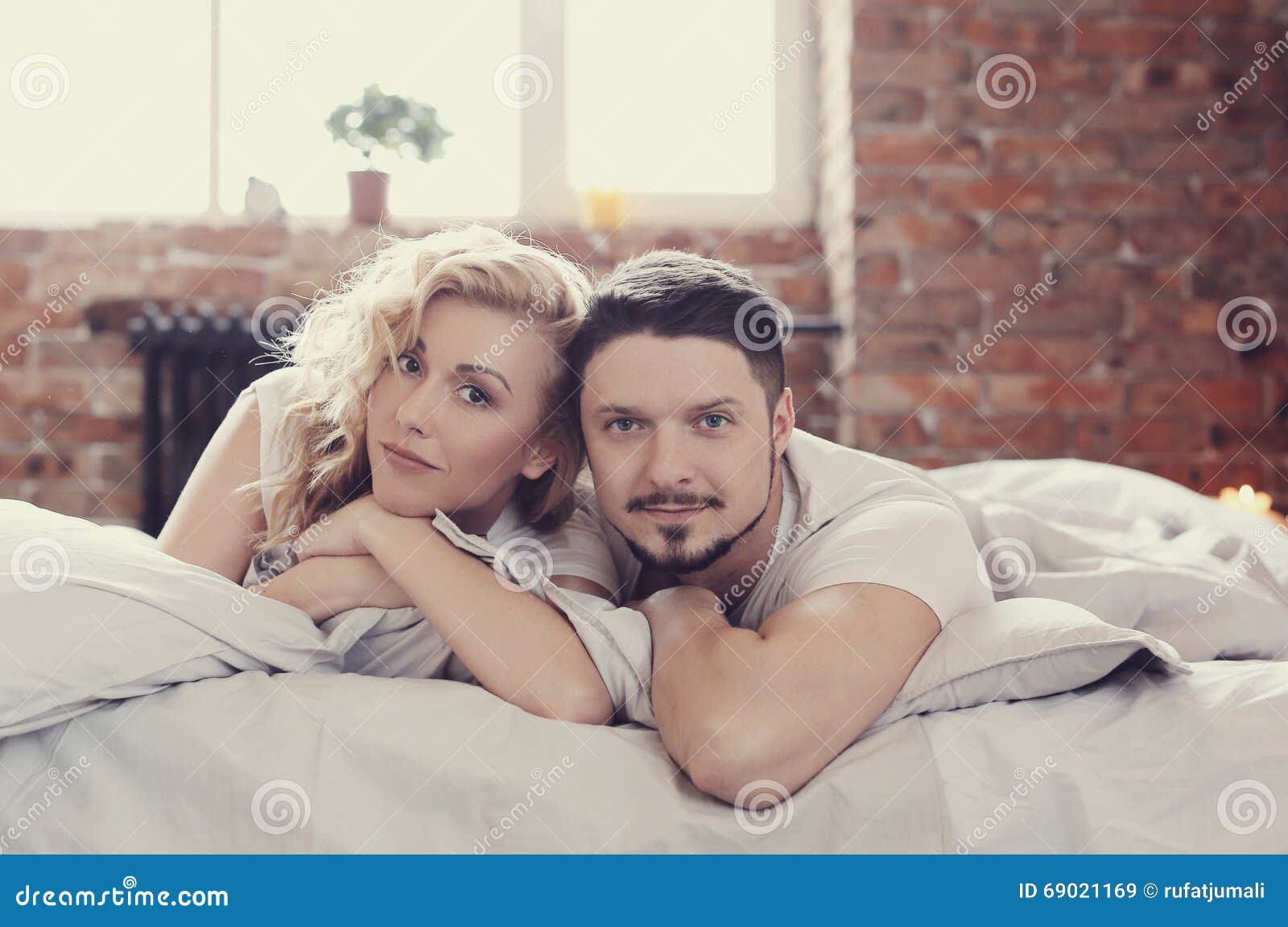 Couple In Bed Stock Image Image Of Female Boyfriend 69021169