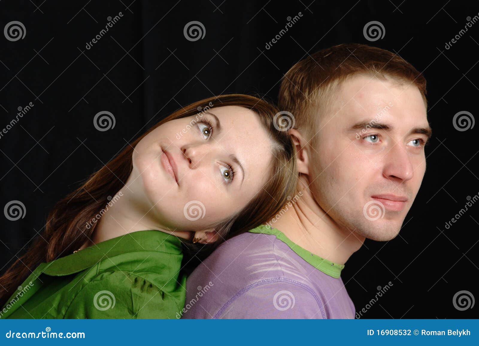 Couple on Black Background. Stock Photo Image of male, female 16908532