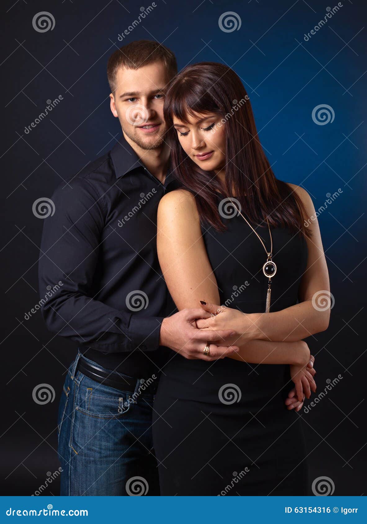 Couple on black background stock photo. Image of romance 63154316