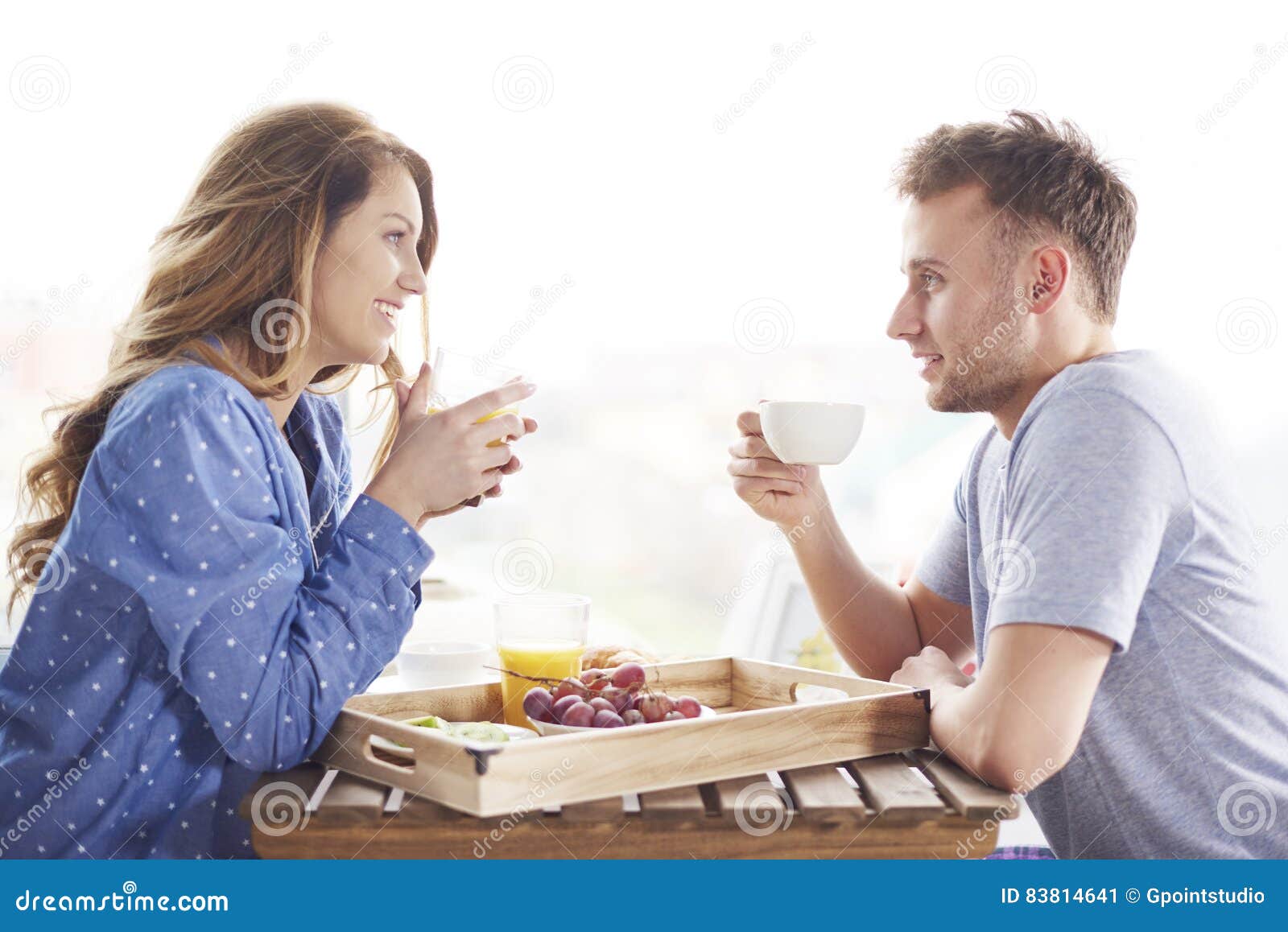Couple during breakfast stock image. Image of interior - 83814641