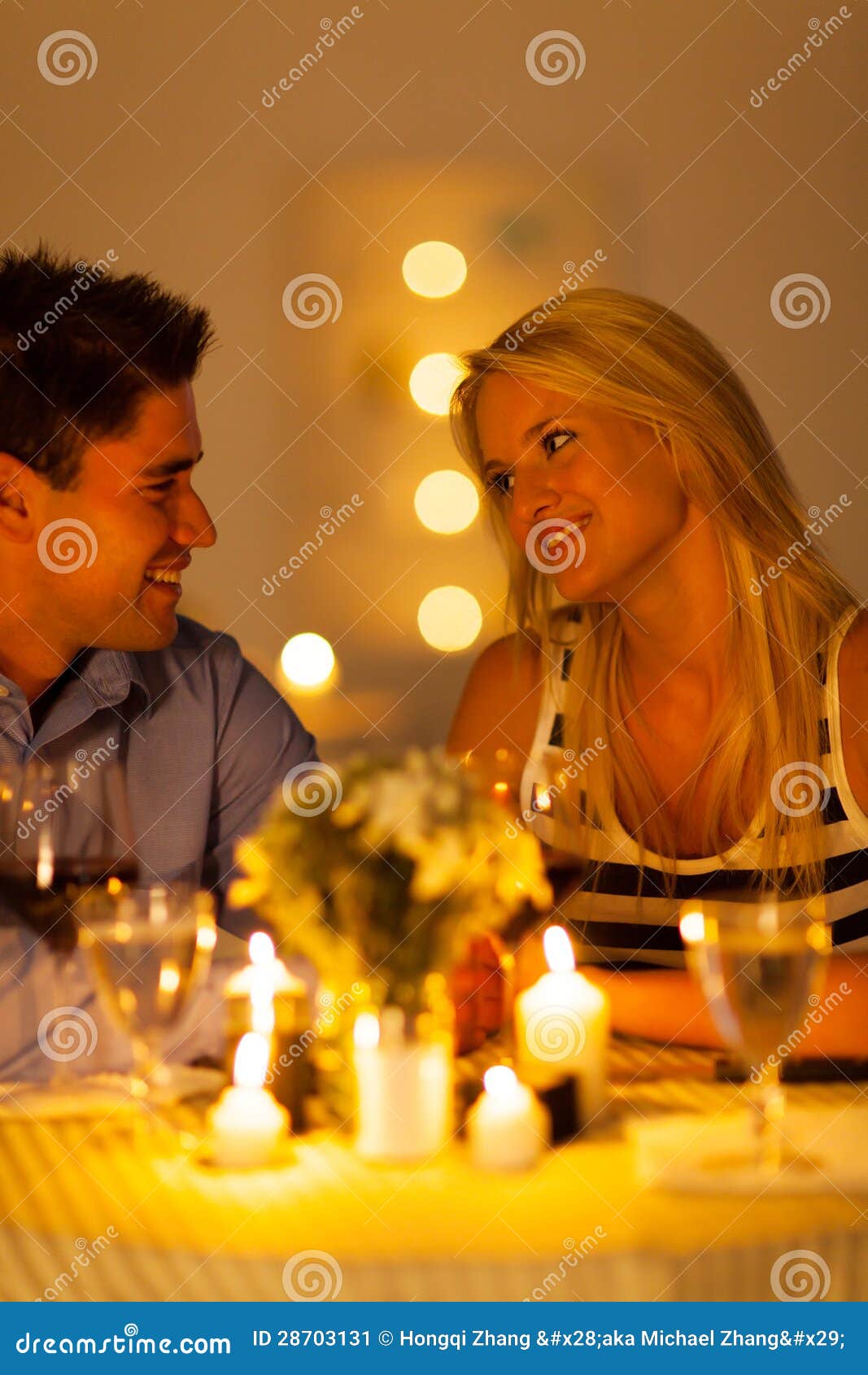 Couple candlelight dinner stock image. Image of care 28703131
