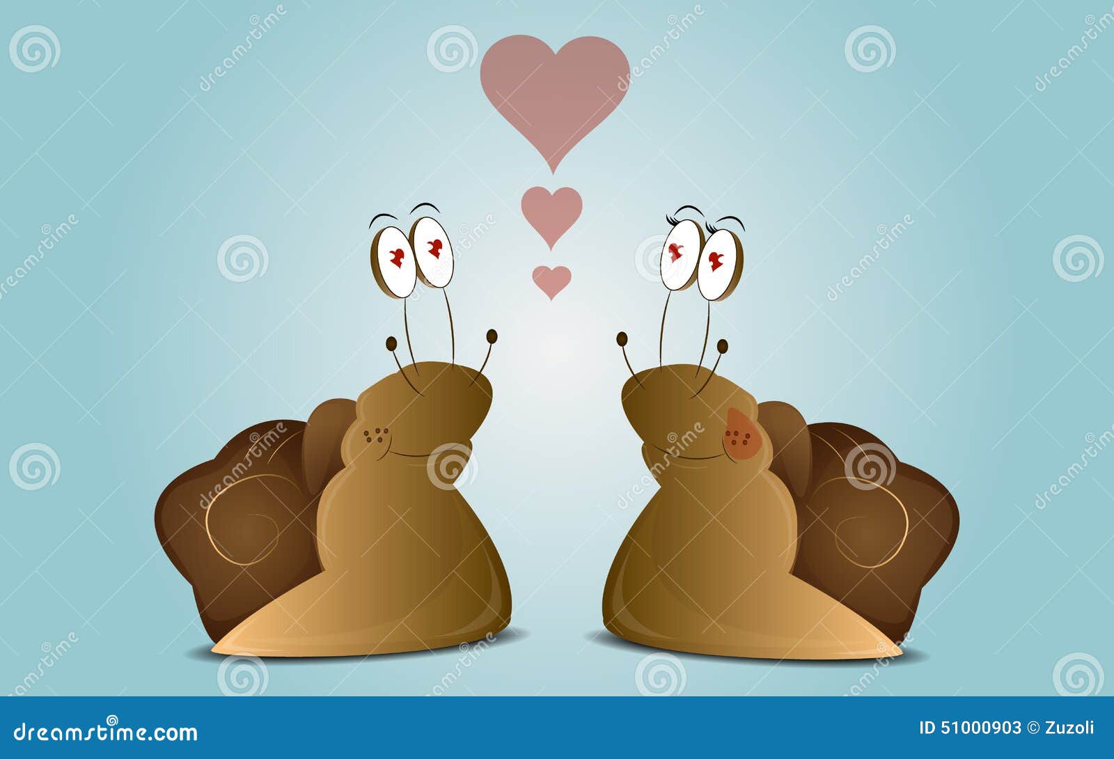 Couple cartoon snails stock vector. Illustration of holiday 51000903