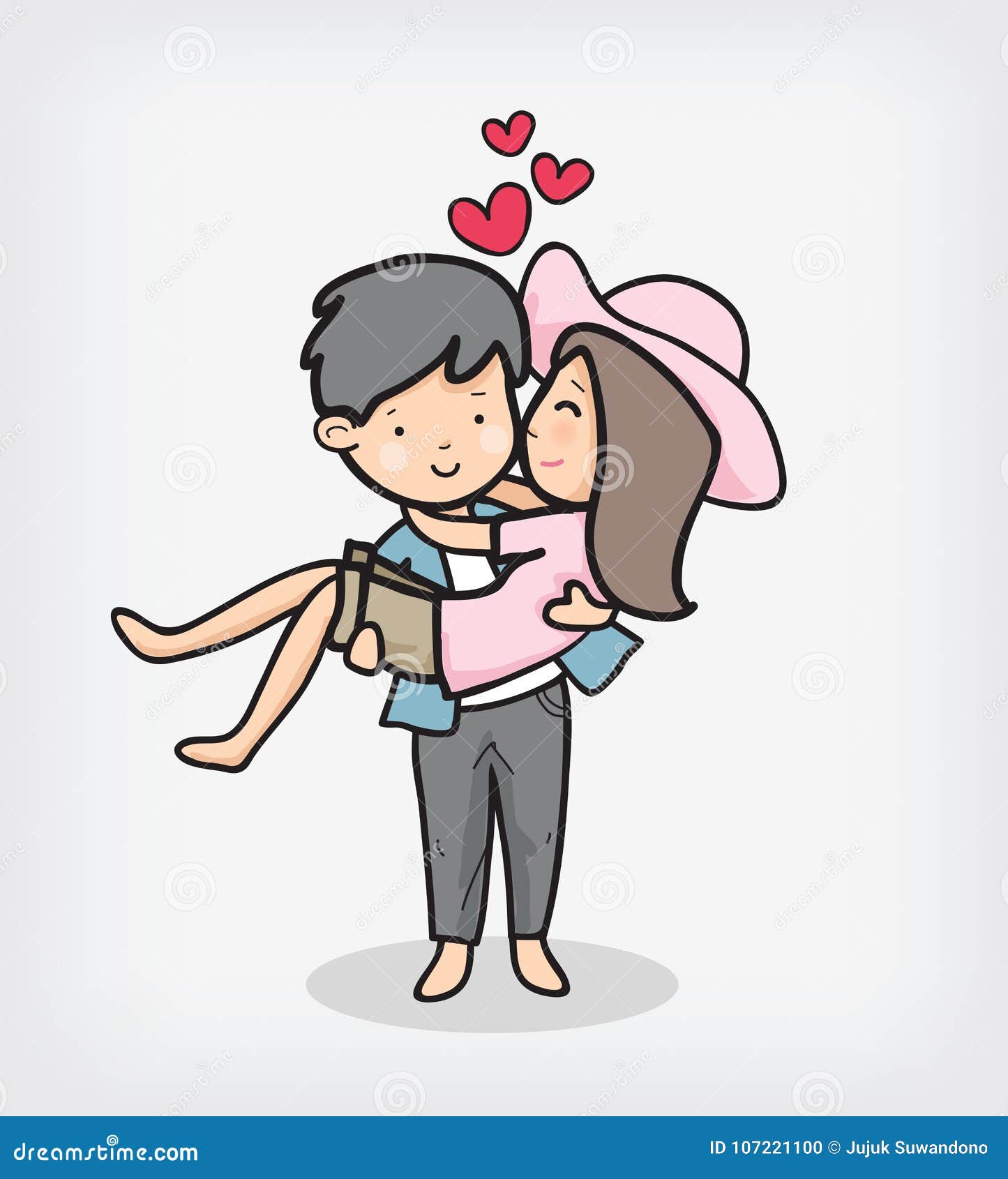 Couple Cartoon in Valentine Day Stock Vector - Illustration of ...