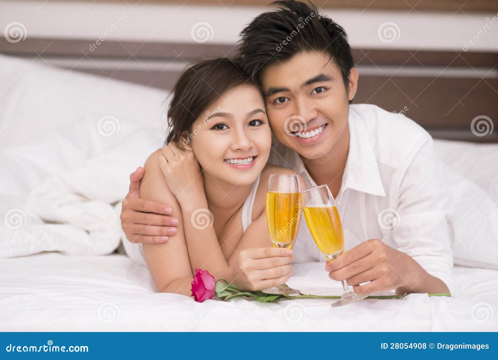 Couple with champagne stock photo. Image of champagne 28054908