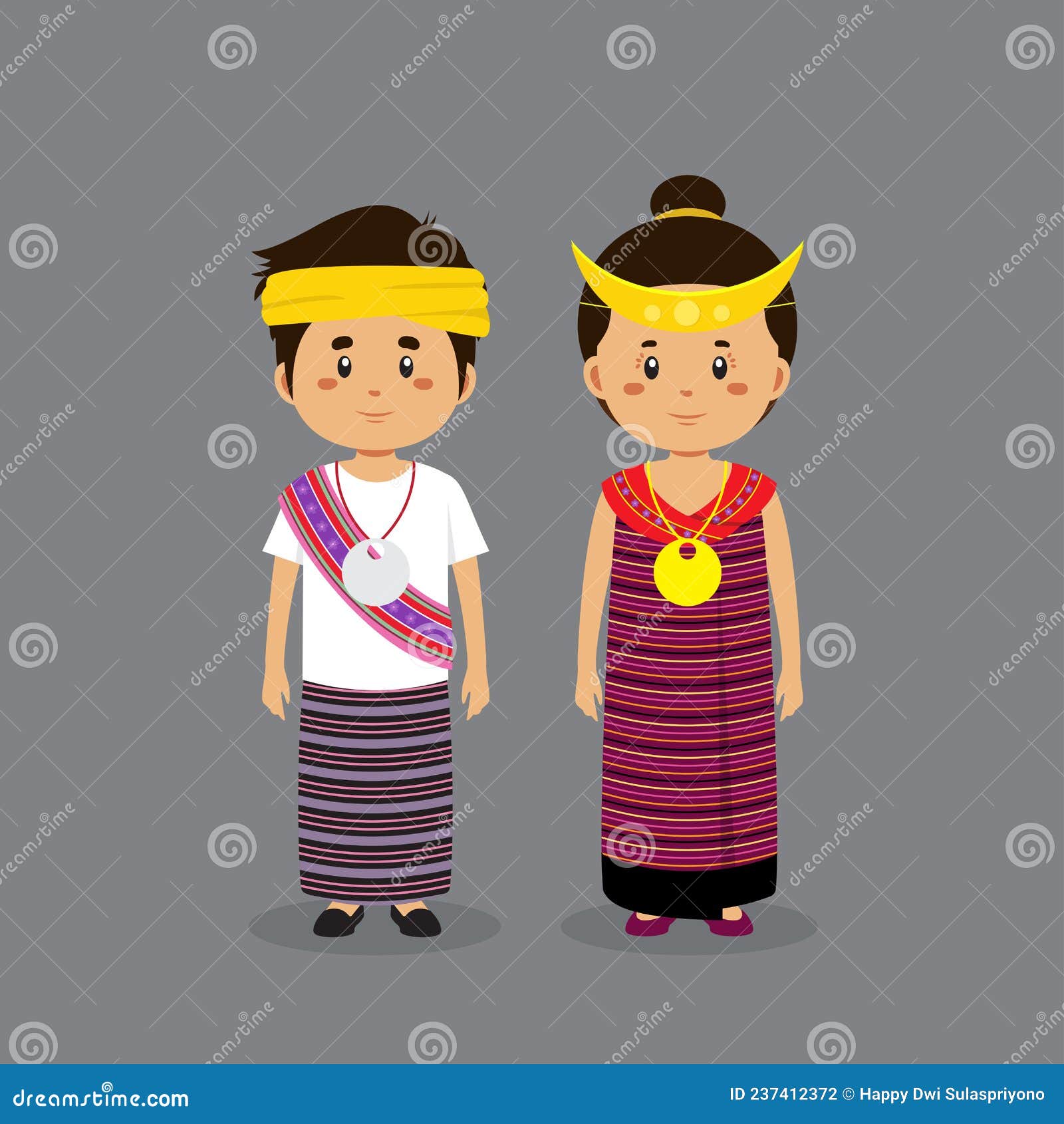 couple character wearing timur leste national dress