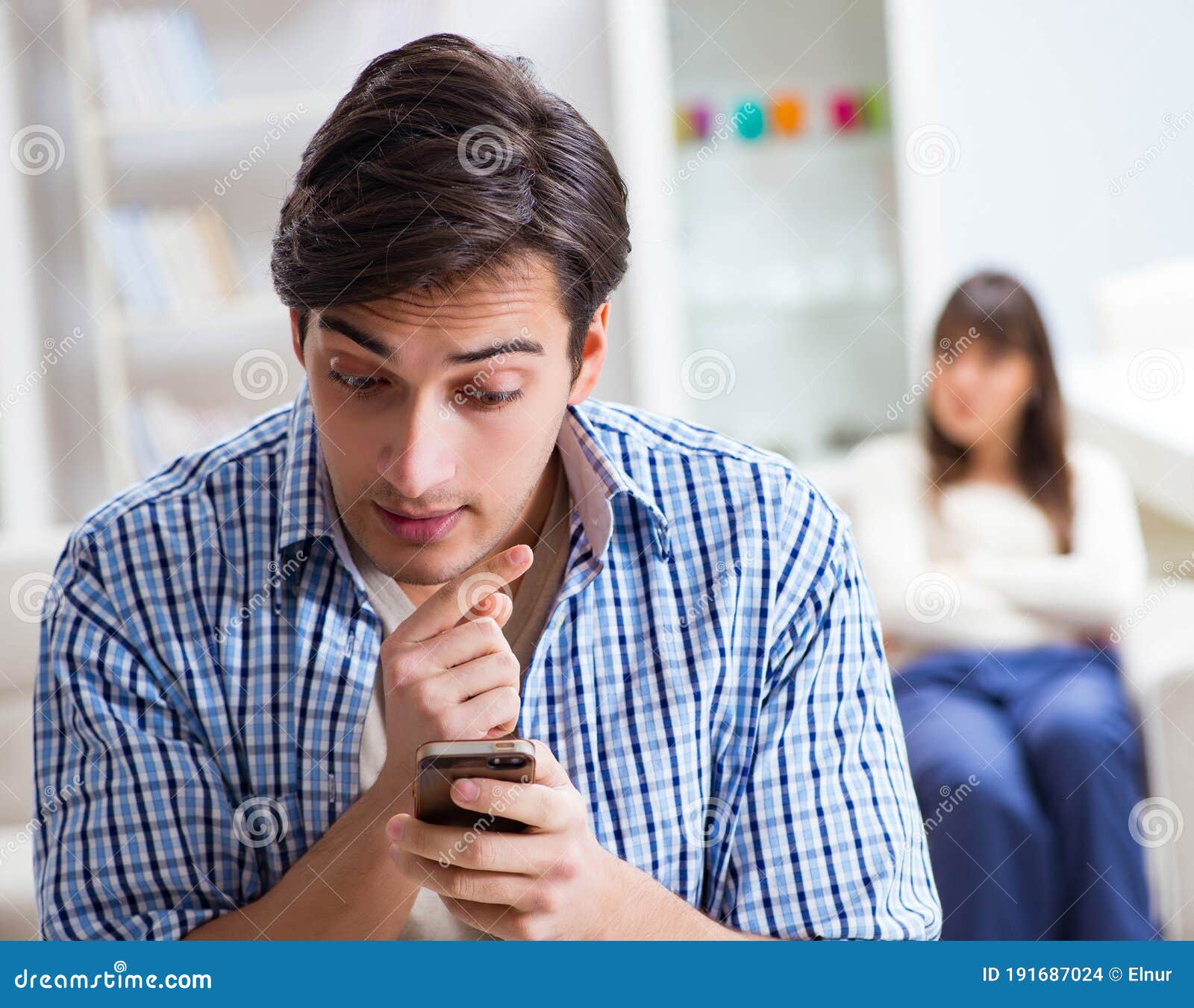 Couple Cheating on Each Other at Home Stock Photo Image of divorce