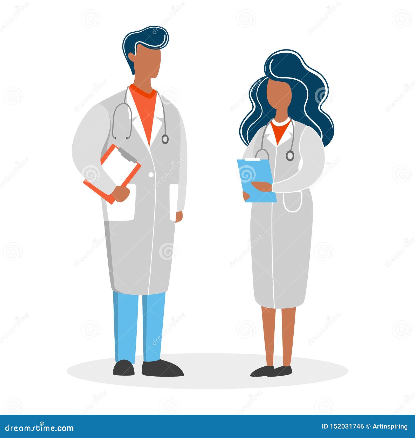 Couple of Doctor in the Uniform. Female and Male Stock Vector -  Illustration of clinical, medicine: 152031746