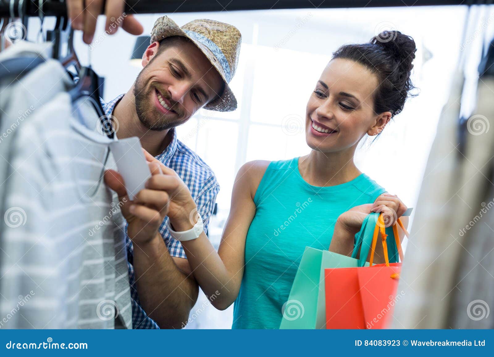Couple Doing Shopping at Clothes Store Stock Image Image of affection, casual 84083923
