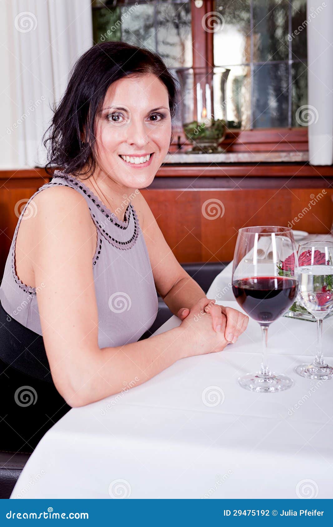Couple Drinking Red Wine in Restaurant Stock Photo Image of drinking, flirt 29475192