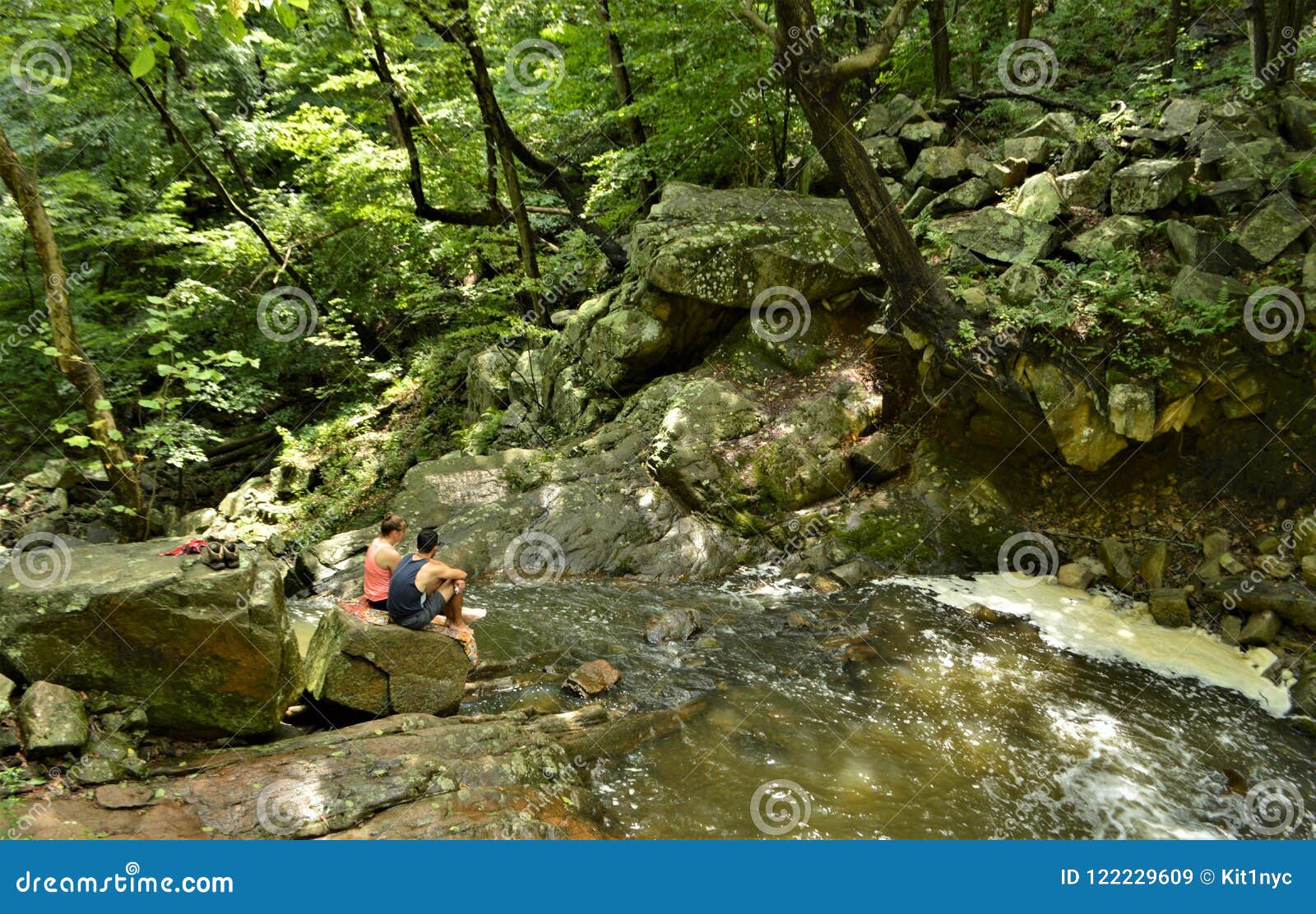 Couple Enjoying Nature In The Woods Embracing Outdoor Travel Editorial
