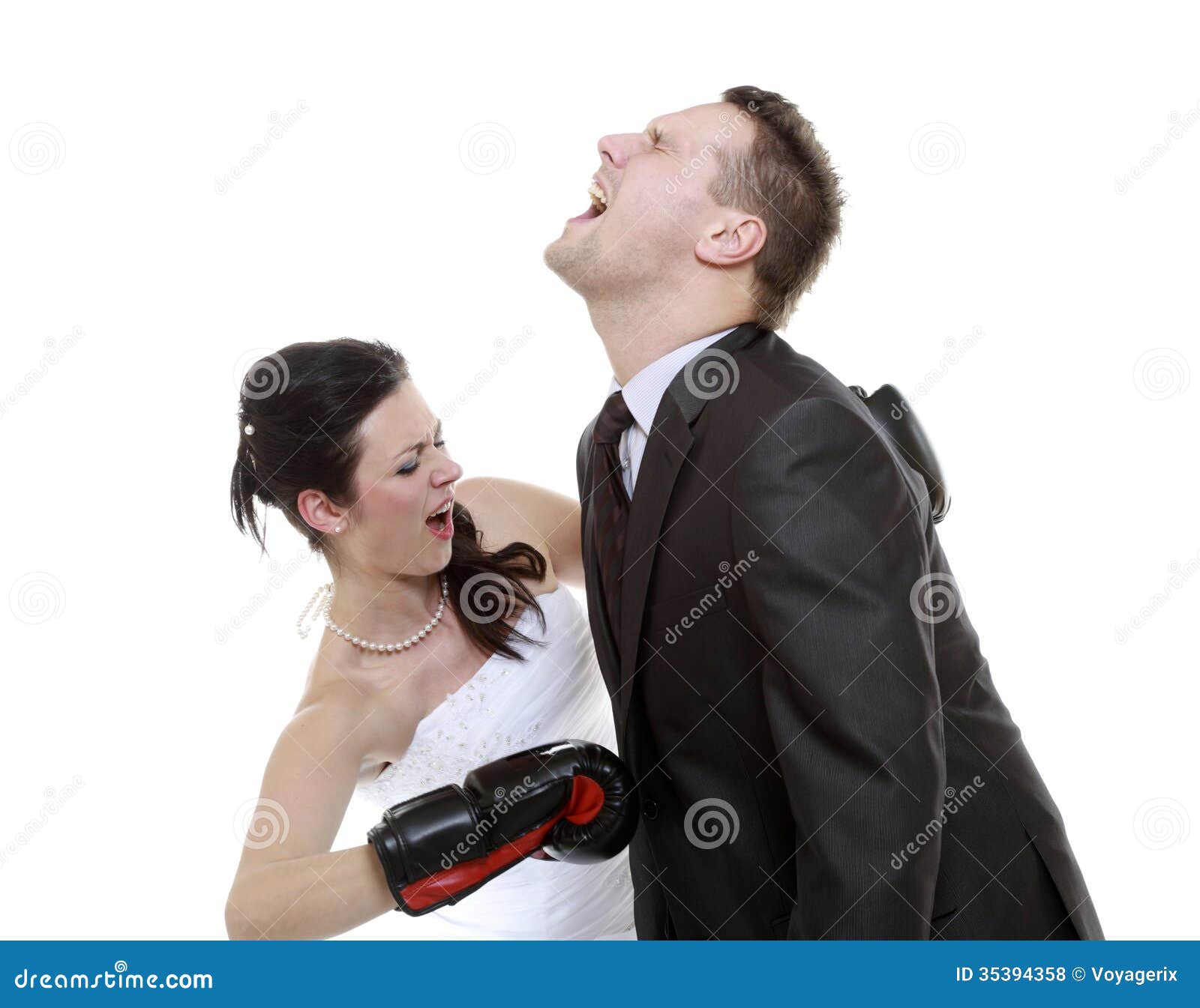 Couple Expressive Fighting. Angry Wife Boxing Husband. Stock Photo - Image  of conflict, marital: 35394358