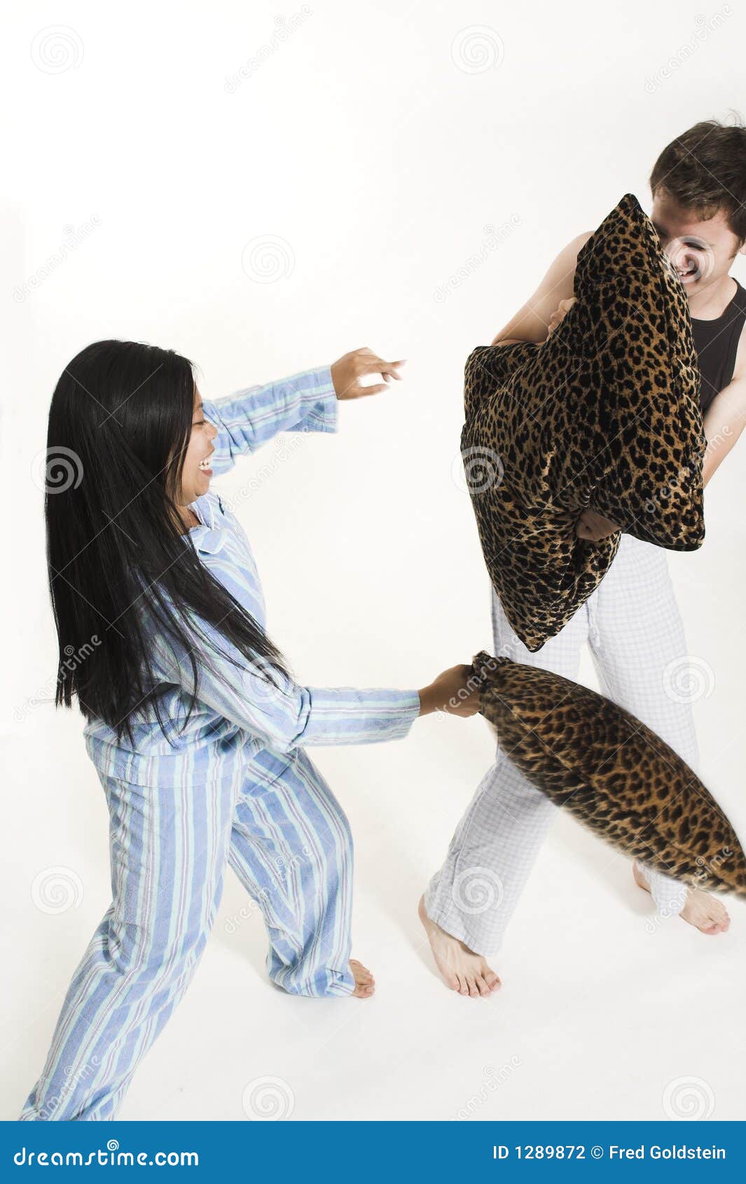 Couple Fighting with Pillows Stock Photo Image of marriage, fight